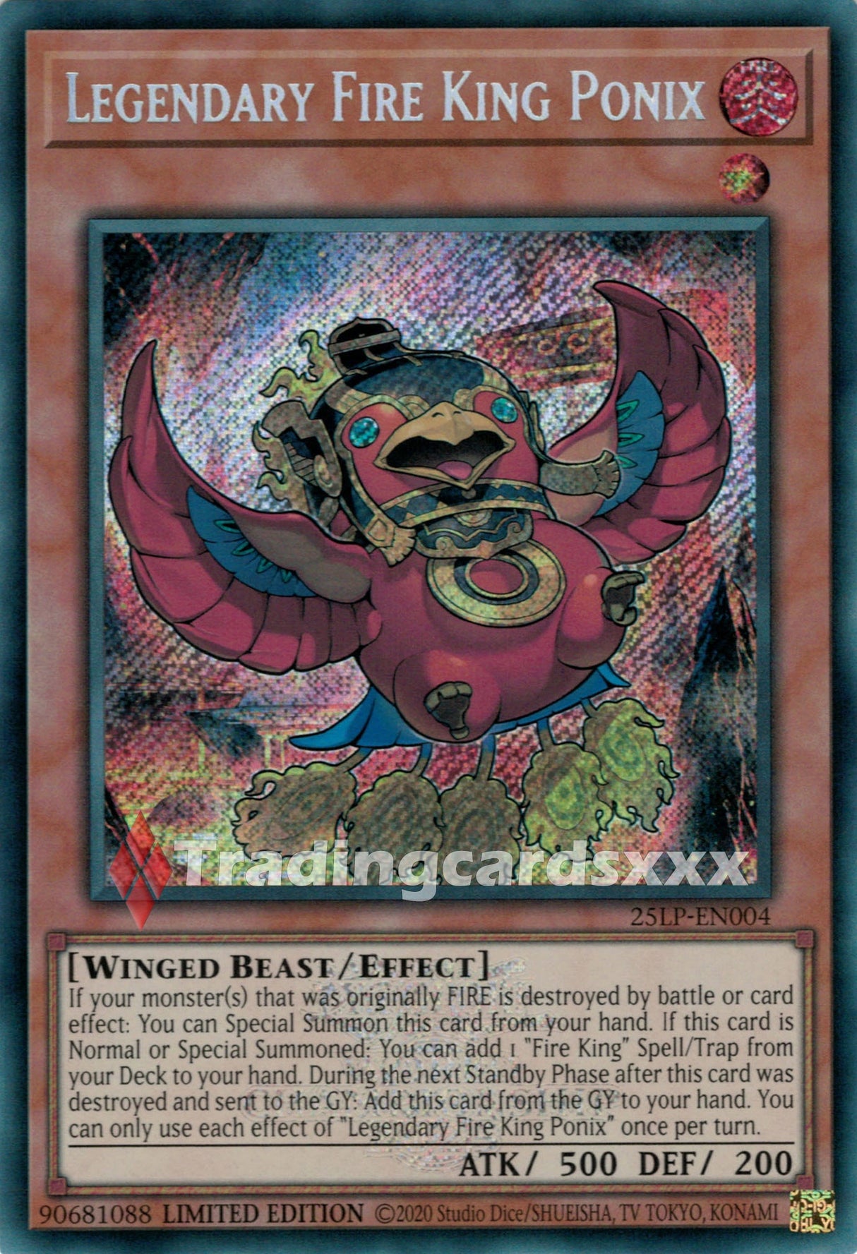 Yu-Gi-Oh! Legendary Fire King Ponix : SE STAMP 25LP-EN004