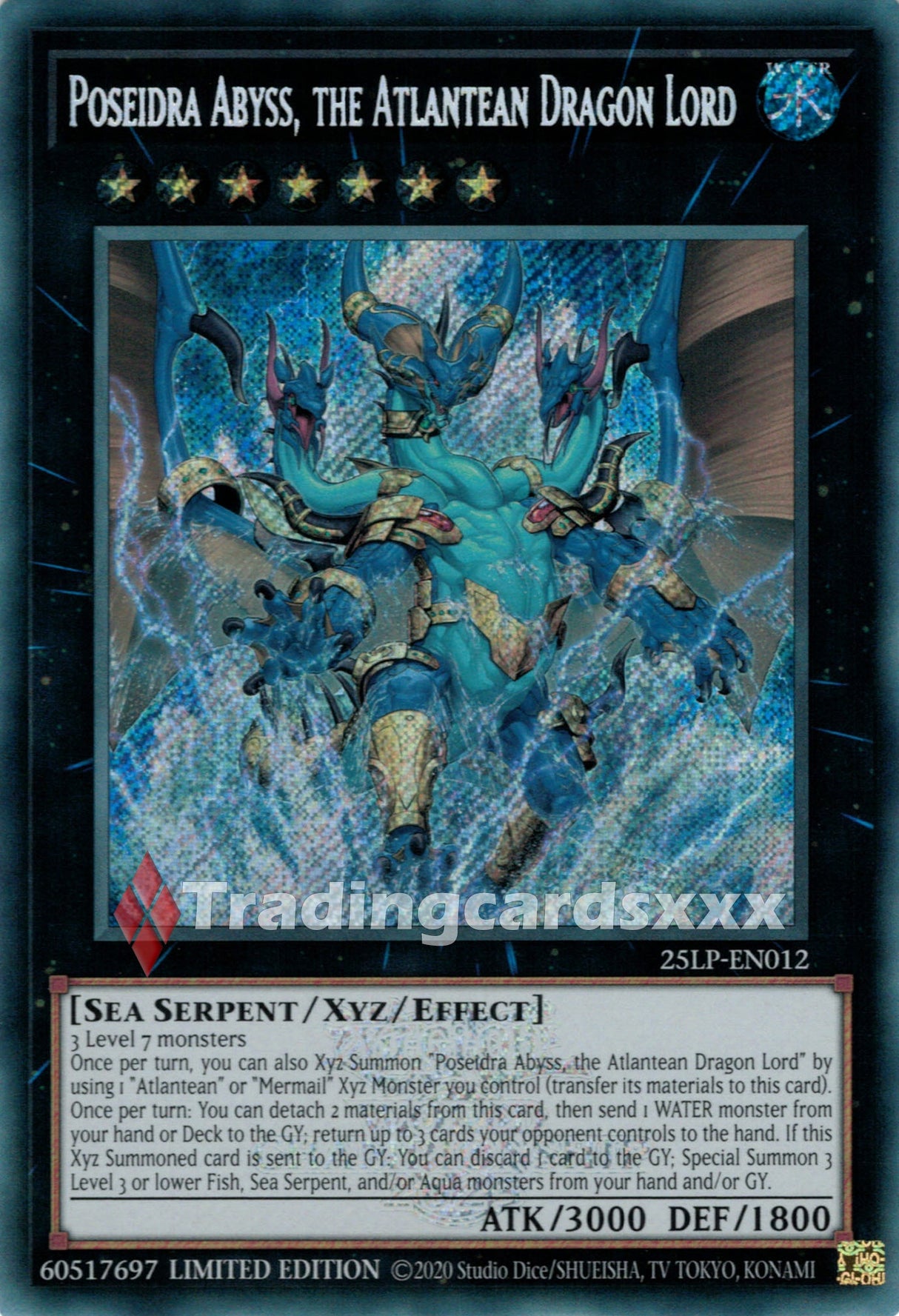Yu-Gi-Oh! Poseidra Abyss, the Atlantean Dragon Lord : SE STAMP 25LP-EN012