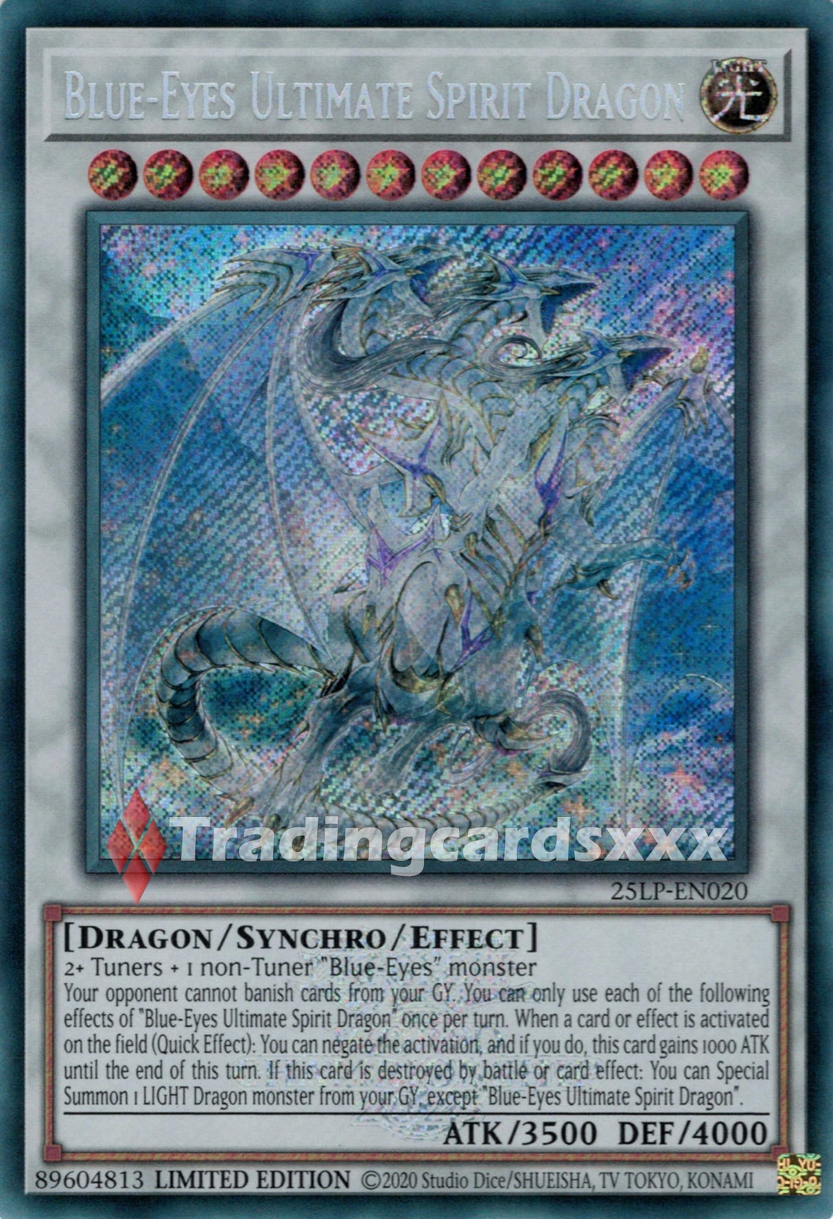 Yu-Gi-Oh! Blue-Eyes Ultimate Spirit Dragon : SE STAMP 25LP-EN020
