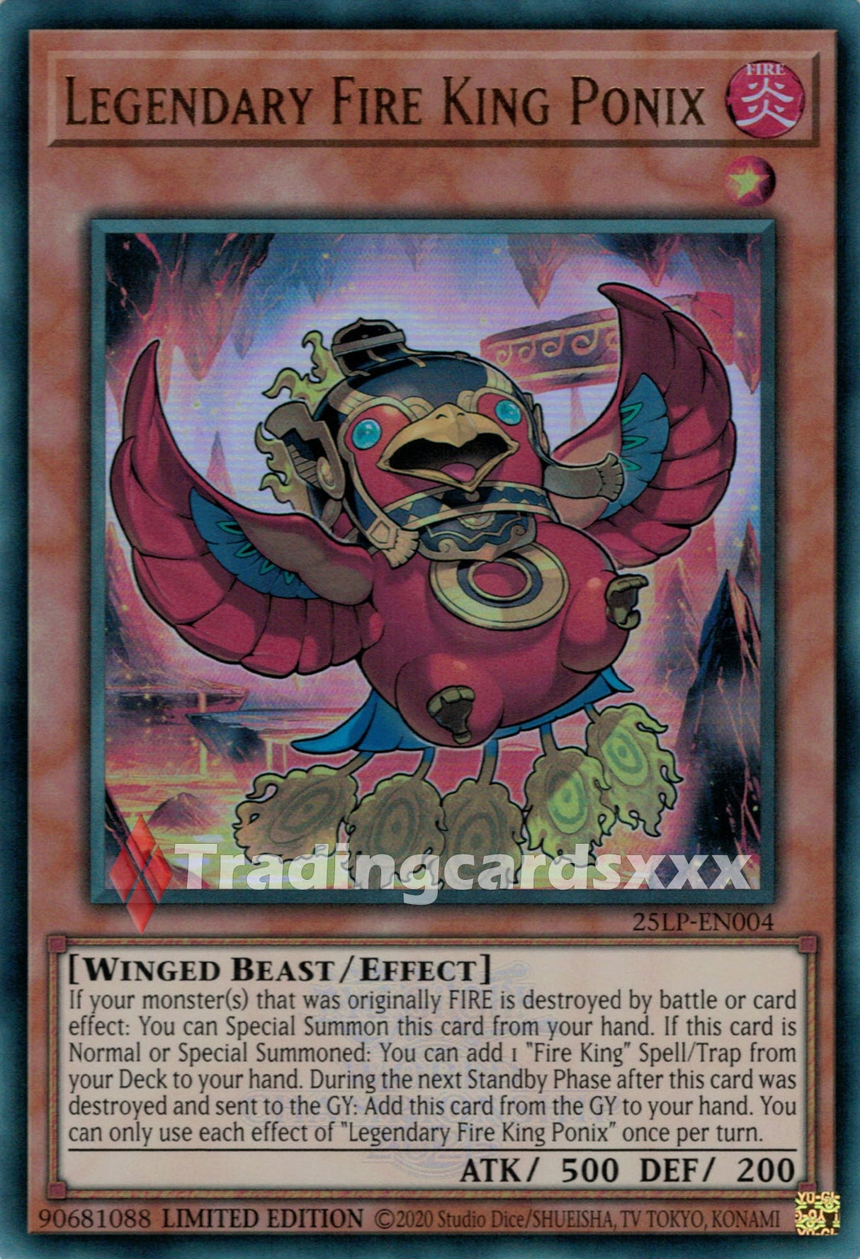 Yu-Gi-Oh! Legendary Fire King Ponix : UR STAMP 25LP-EN004