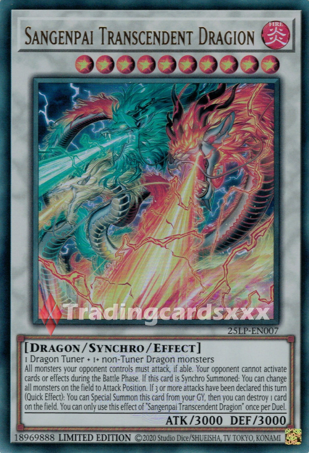 Yu-Gi-Oh! Sangenpai Transcendent Dragion : UR STAMP 25LP-EN007