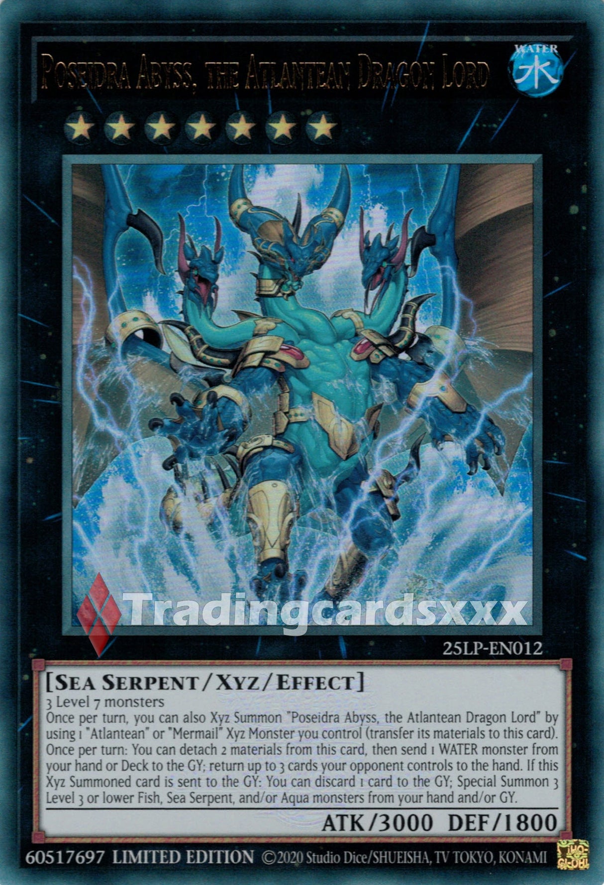 Yu-Gi-Oh! Poseidra Abyss, the Atlantean Dragon Lord : UR STAMP 25LP-EN012