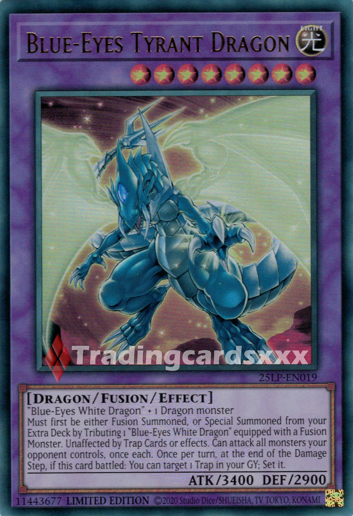 Yu-Gi-Oh! Blue-Eyes Tyrant Dragon : UR STAMP 25LP-EN019
