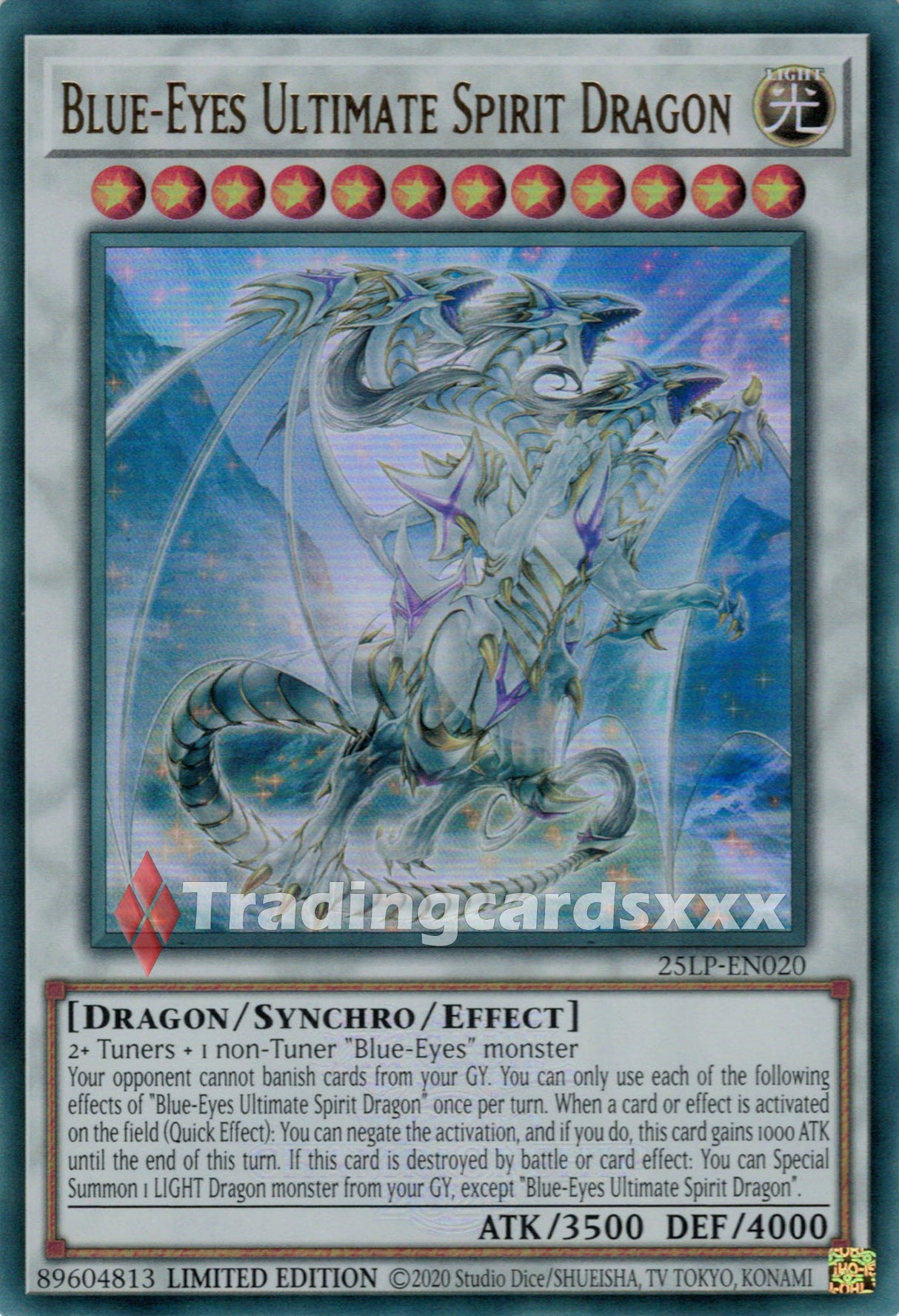 Yu-Gi-Oh! Blue-Eyes Ultimate Spirit Dragon : UR STAMP 25LP-EN020