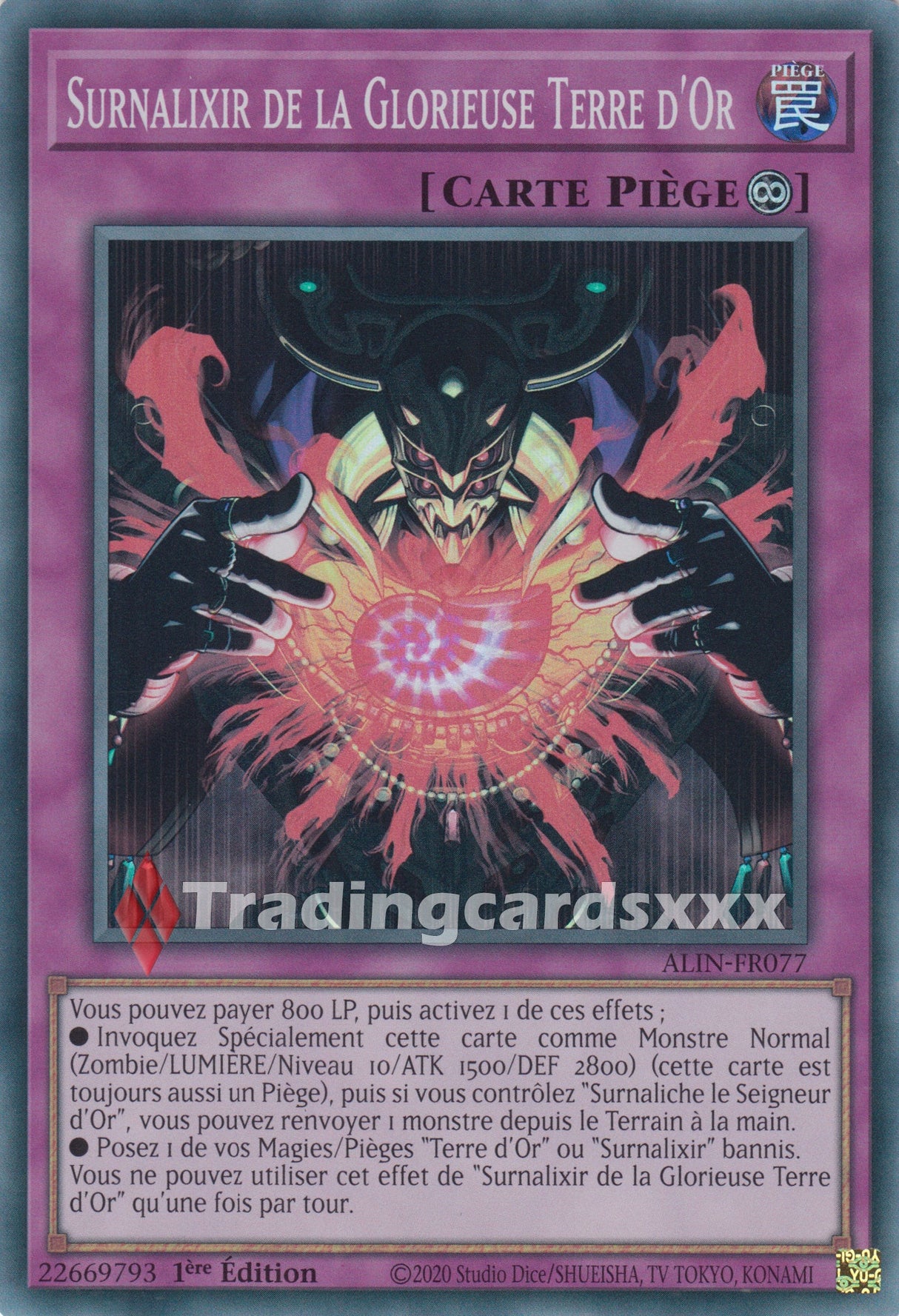 Yu-Gi-Oh! Surnalixir de la Glorieuse Terre d'Or : SR ALIN-FR077