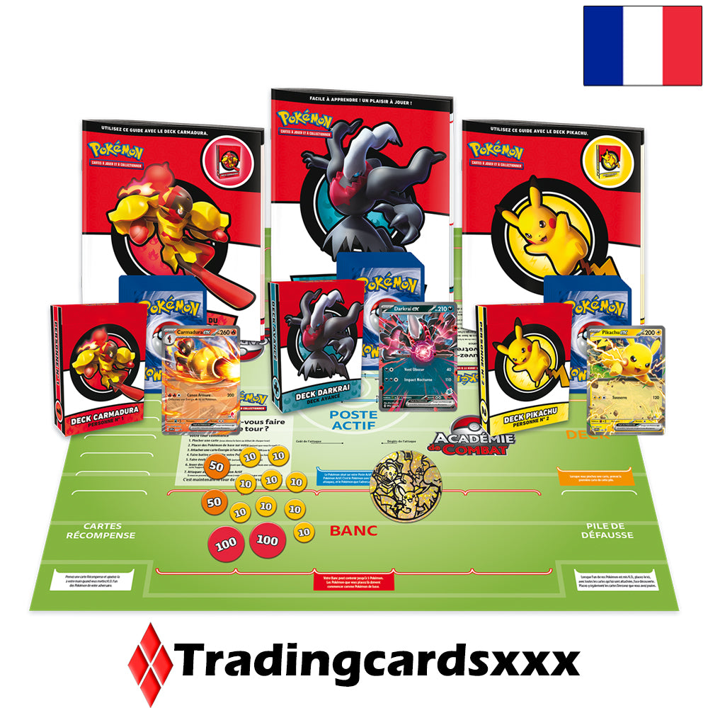 Pokémon - Coffret / Jeu de Société Académie de Combat Juin 2024 : Pikachu, Carmadura et Darkrai