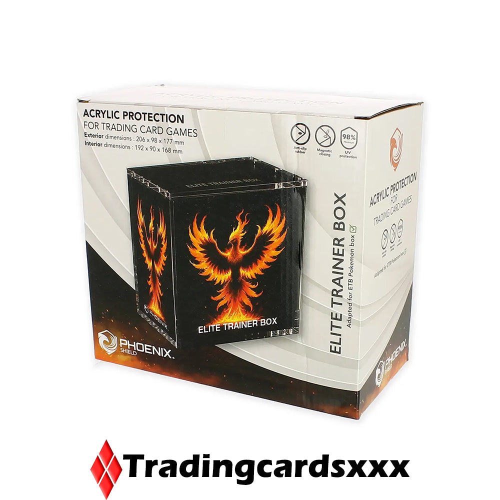Phoenix Shield - Protection en acrylique pour ETB Pokémon : Elite Trainer Box
