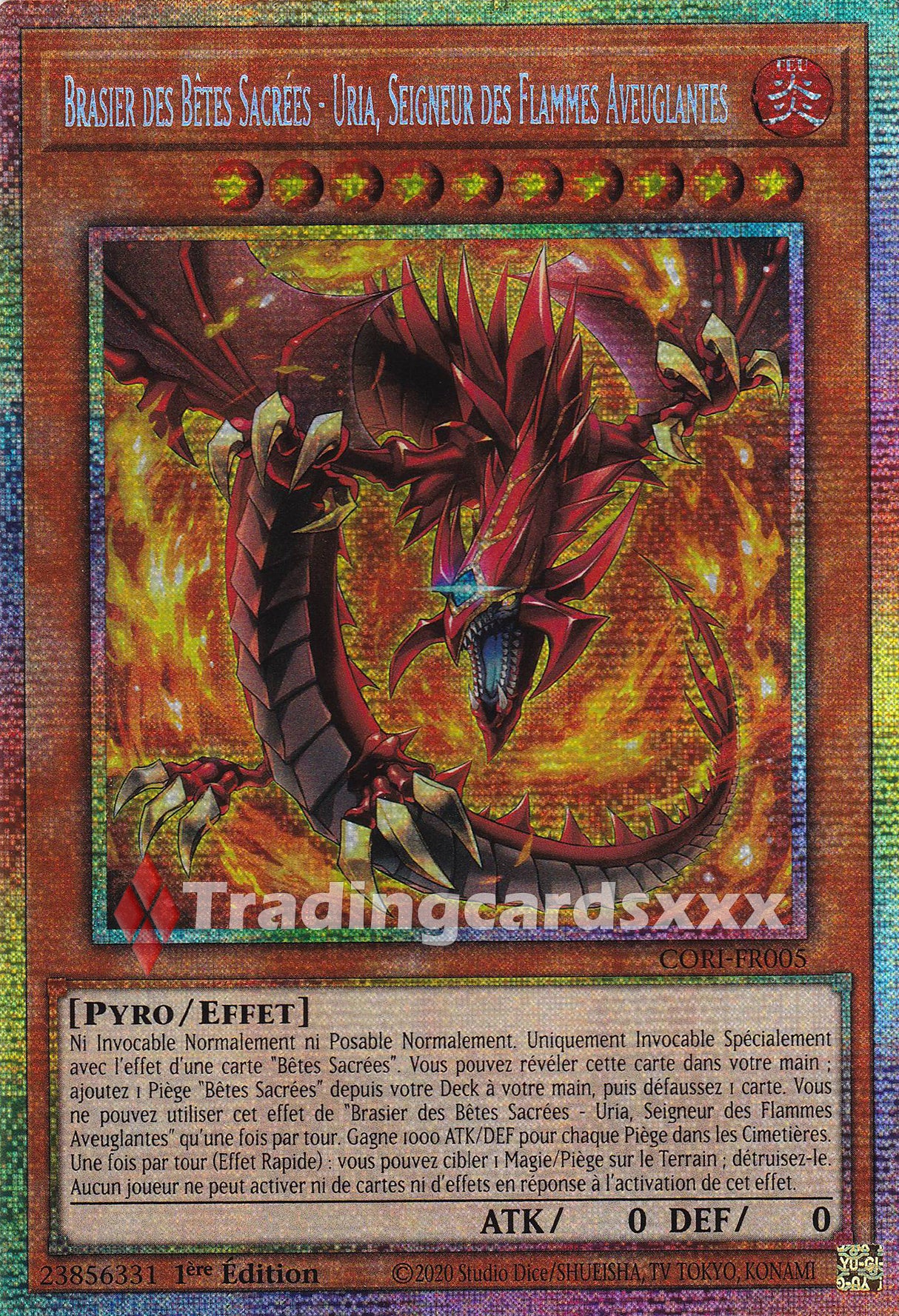 Yu-Gi-Oh! Brasier des Bêtes Sacrées - Uria, Seigneur des Flammes Aveuglantes : STAR CORI-FR005