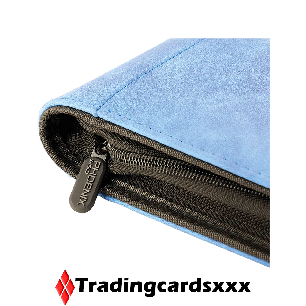 Phoenix Shield - Classeur 9-Pockets Elite Zipper Album 360 Toploader : Bleu