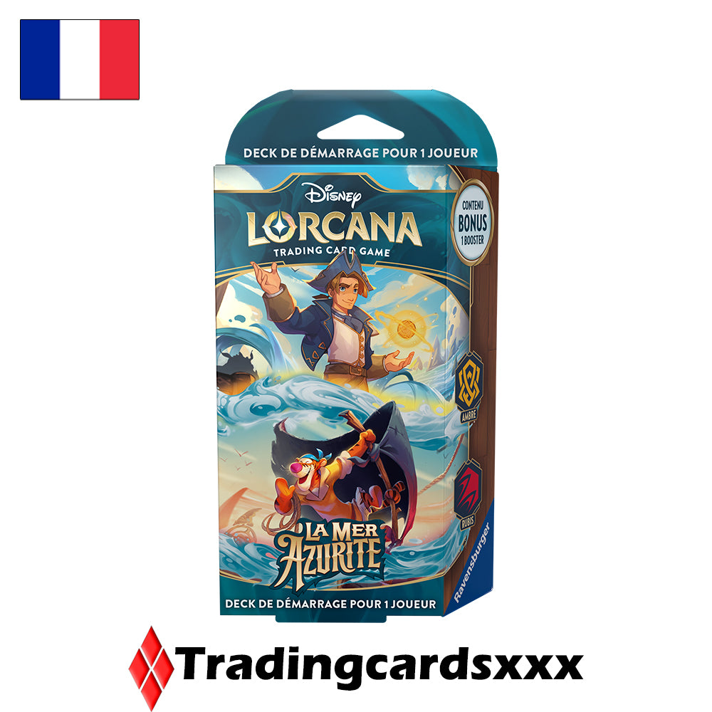 Disney Lorcana TCG - Deck de Démarrage La Mer Azurite : Jim Hawkins et Tigrou