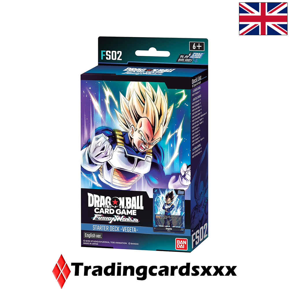 Dragon Ball Super Fusion World - Lot de 4 Starter Decks FS01/2/3/4 : Son Goku, Vegeta, Broly, Frieza - VERSION ANGLAISE