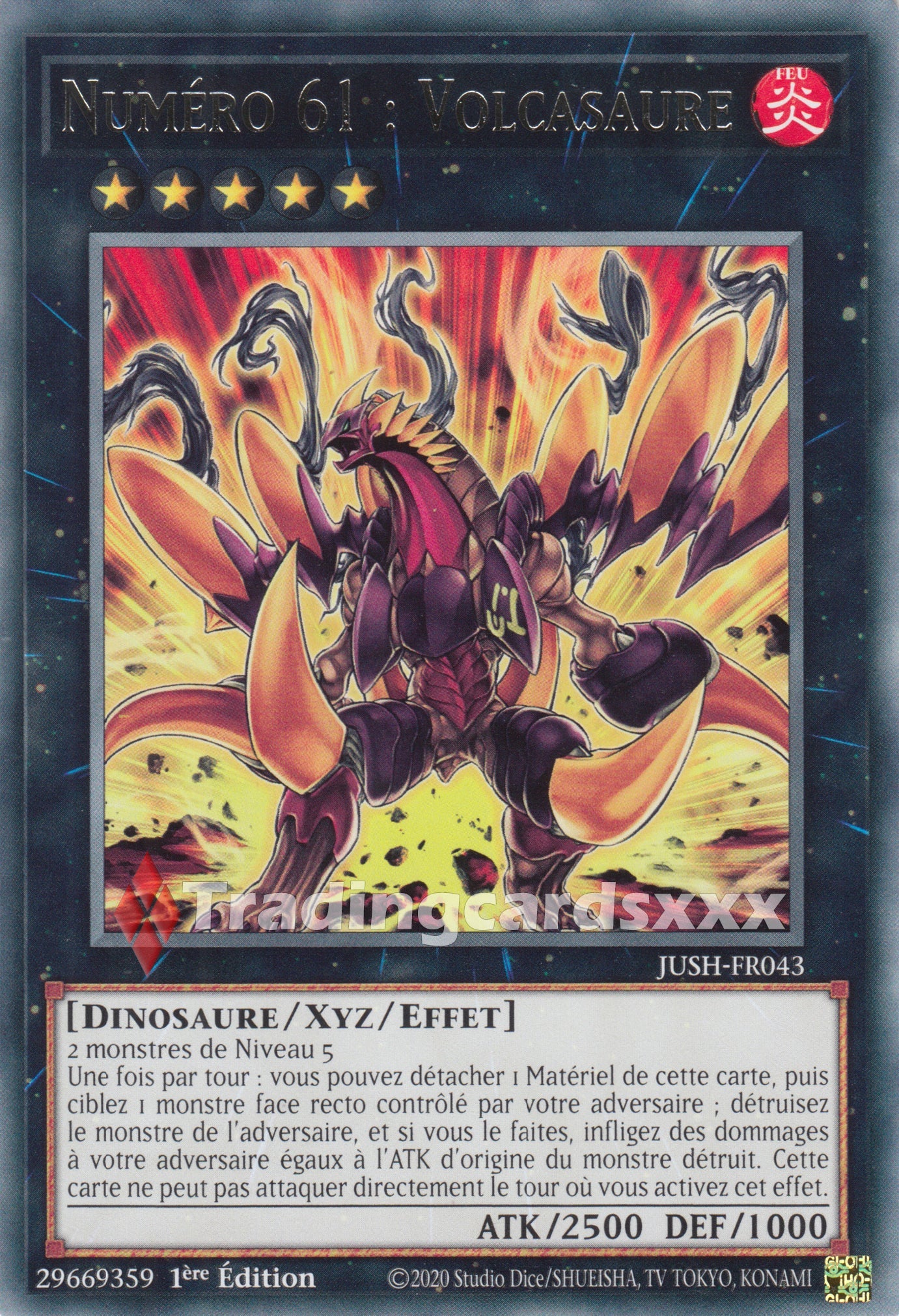 Yu-Gi-Oh! Numéro 61 : Volcasaure : R JUSH-FR043