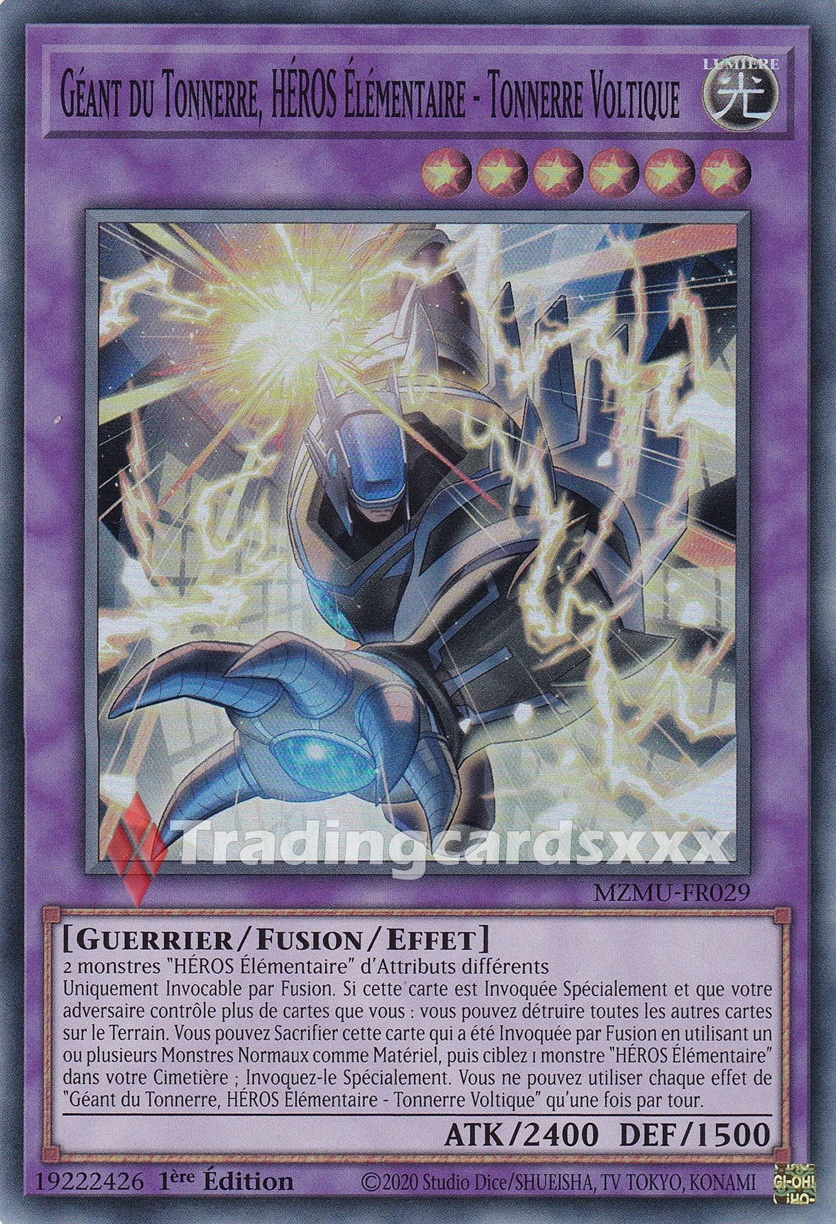 Yu-Gi-Oh! Géant du Tonnerre, HÉROS Élémentaire - Tonnerre Voltique : SR MZMU-FR029