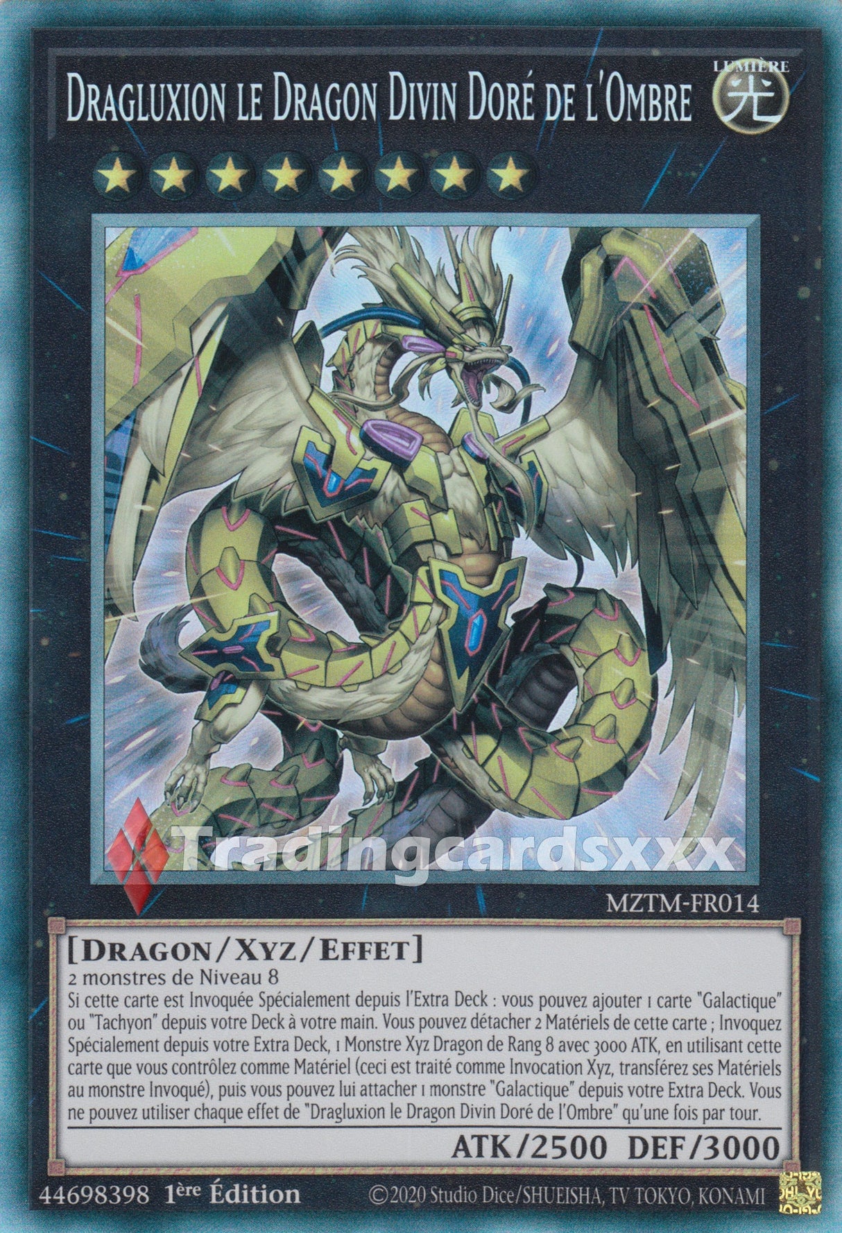 Yu-Gi-Oh! Dragluxion le Dragon Divin Doré de l'Ombre : CR MZTM-FR014
