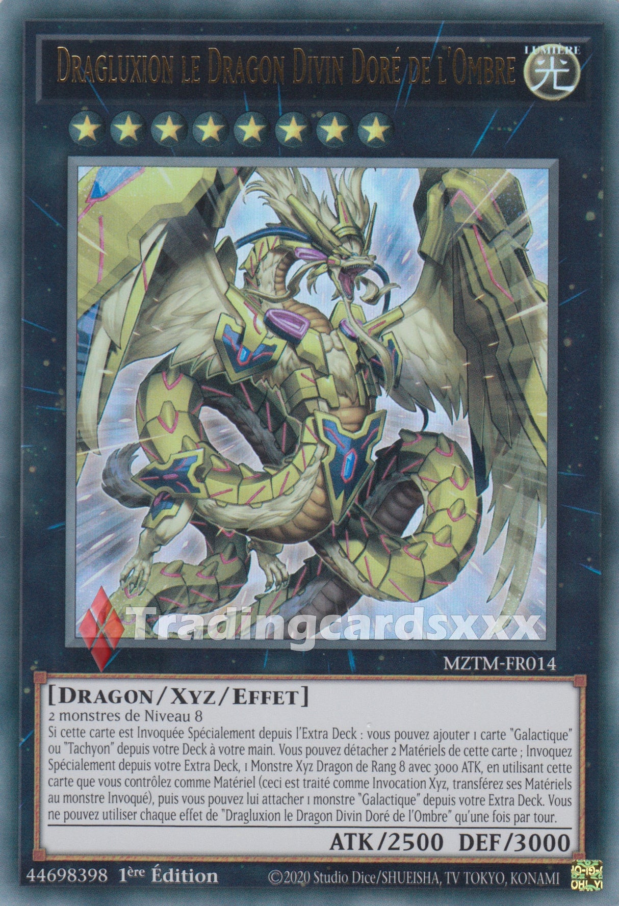 Yu-Gi-Oh! Dragluxion le Dragon Divin Doré de l'Ombre : UR MZTM-FR014