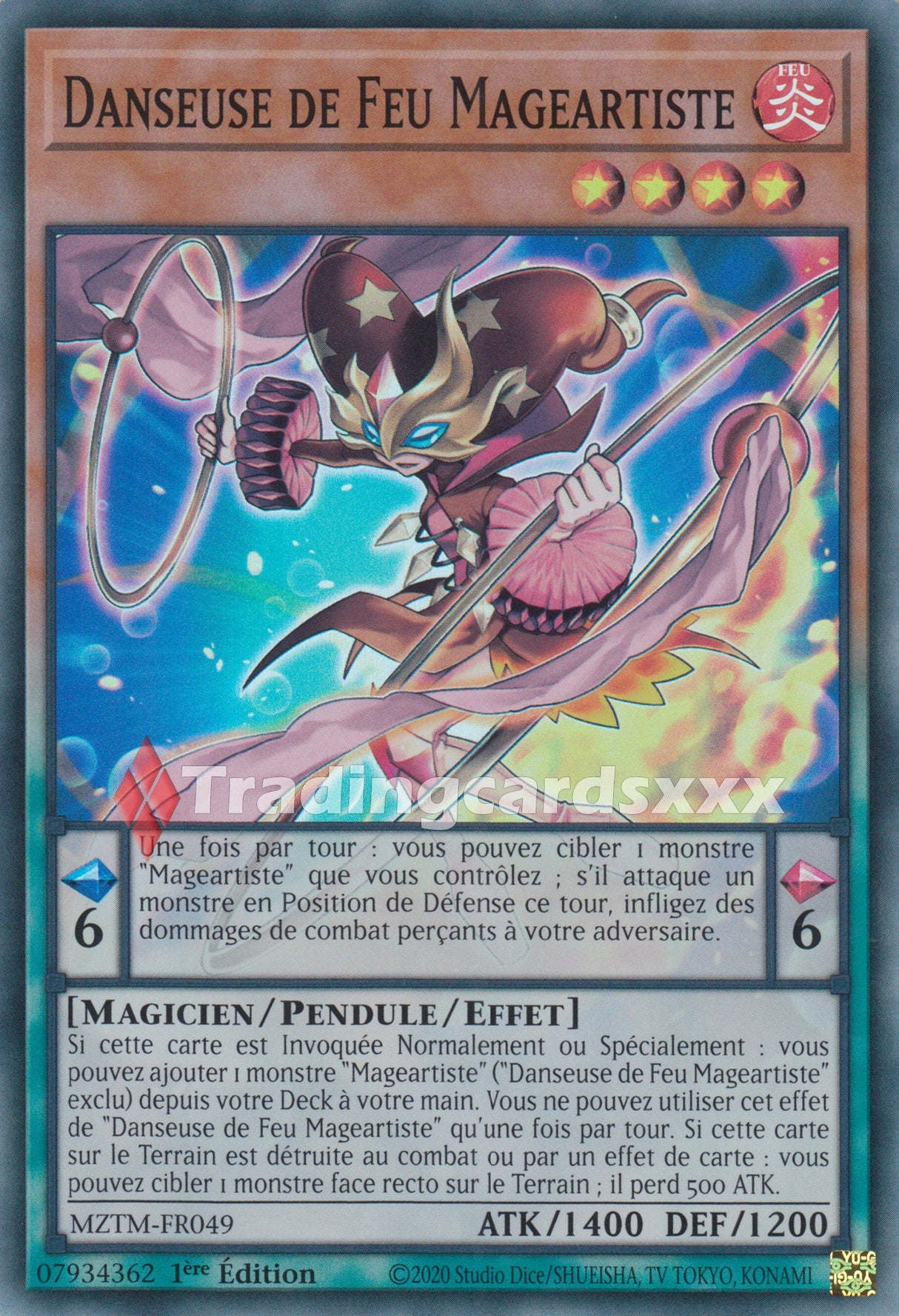 Yu-Gi-Oh! Danseuse de Feu Mageartiste : SR MZTM-FR049