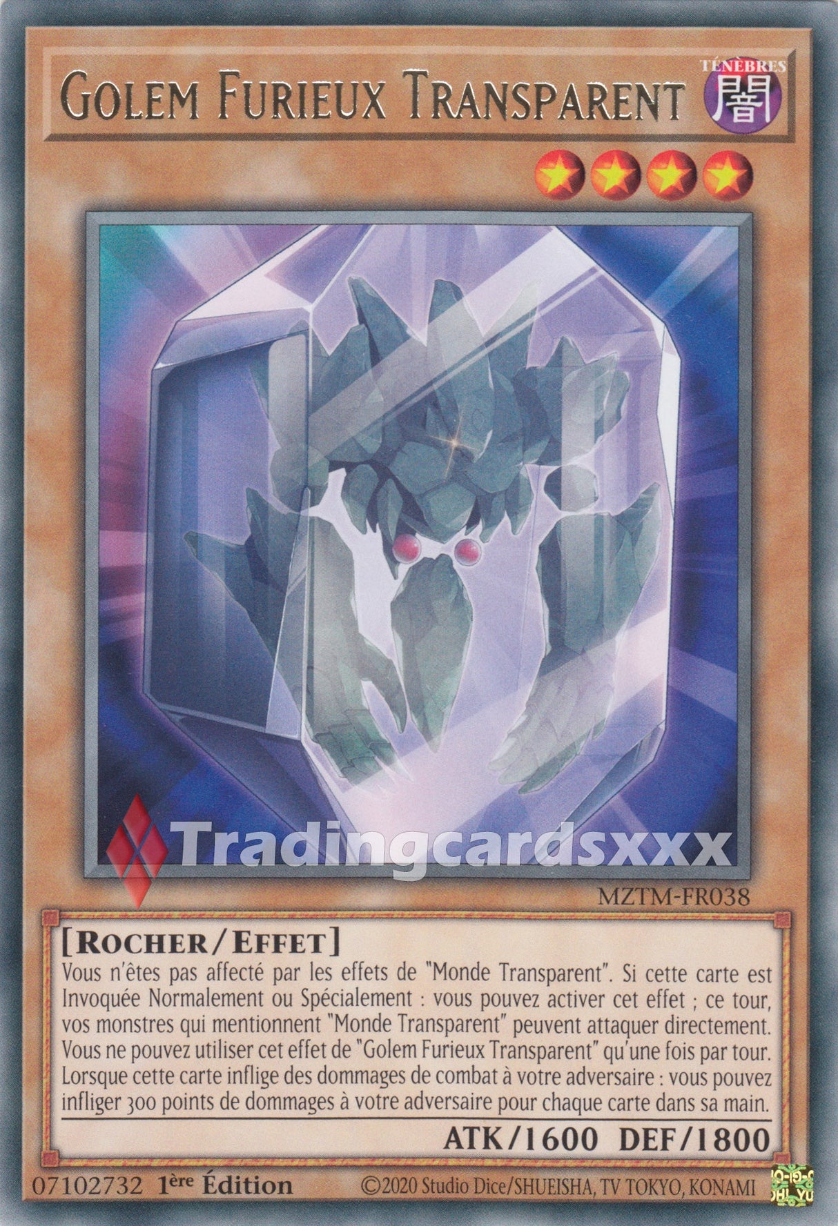 Yu-Gi-Oh! Golem Furieux Transparent : R MZTM-FR038