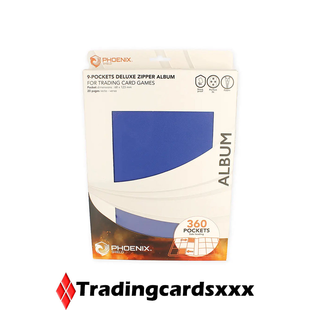 Phoenix Shield - Classeur Deluxe Zipper Album 360 cartes : Bleu Marine