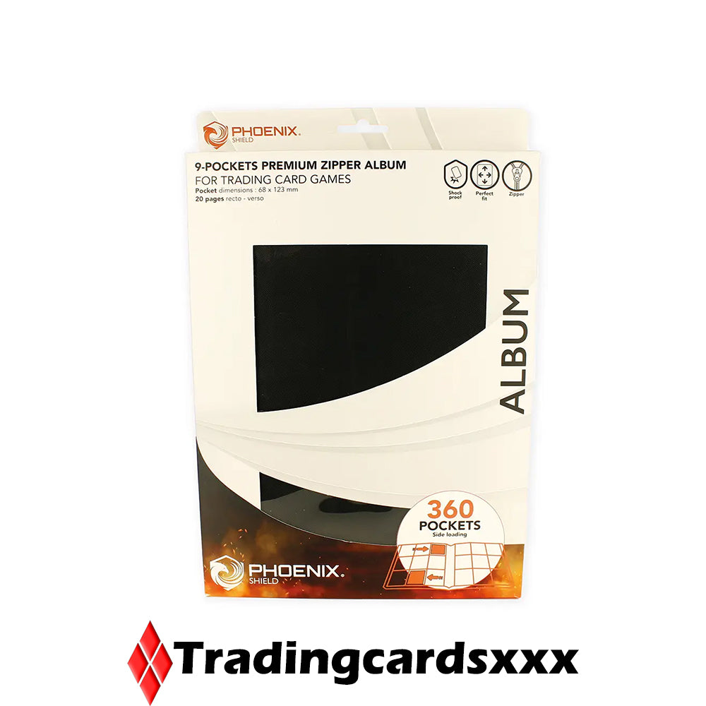 Phoenix Shield - Classeur Deluxe Zipper Album 360 cartes : Noir