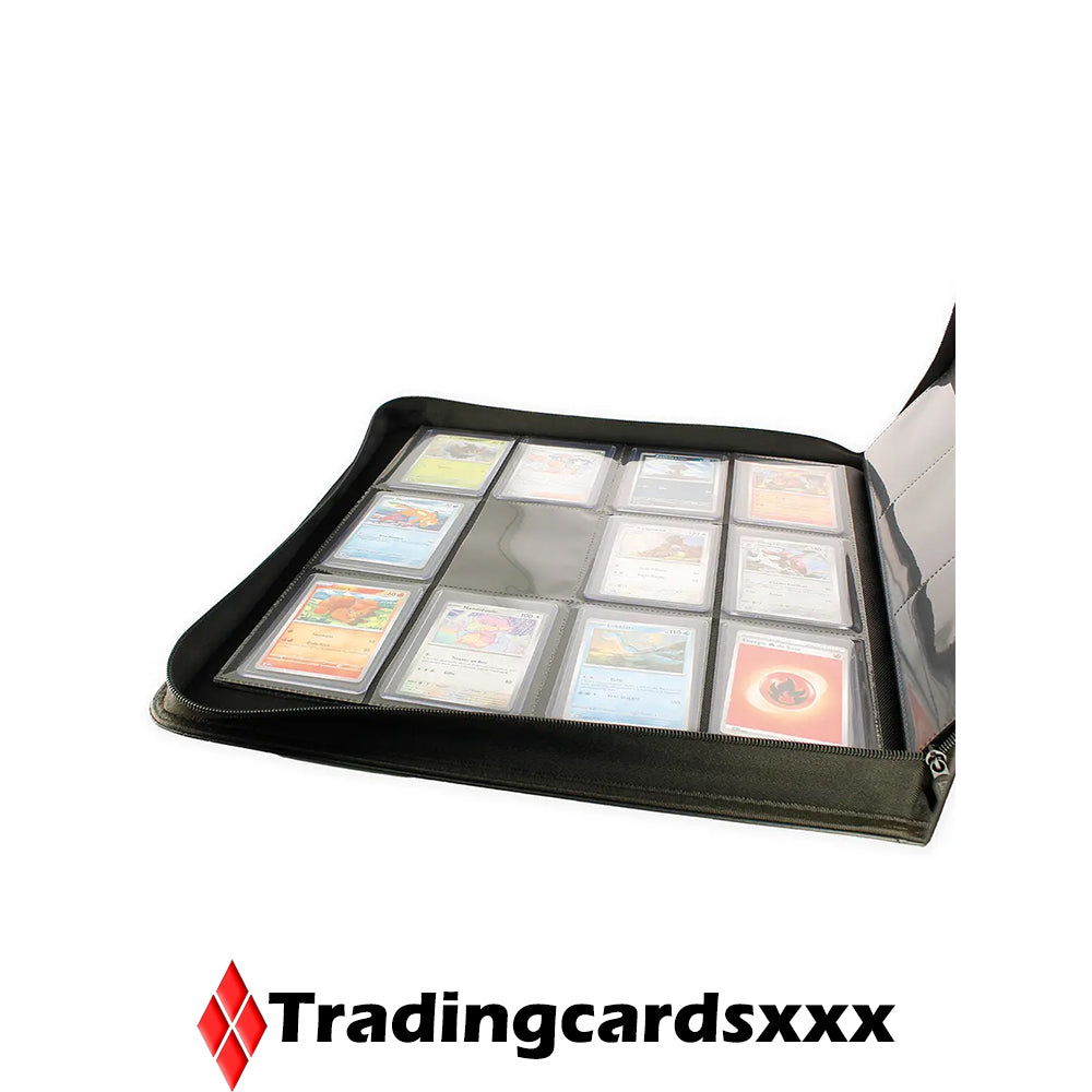 Phoenix Shield - Classeur 12-Pockets Deluxe Zipper Album 480 Toploader : Noir