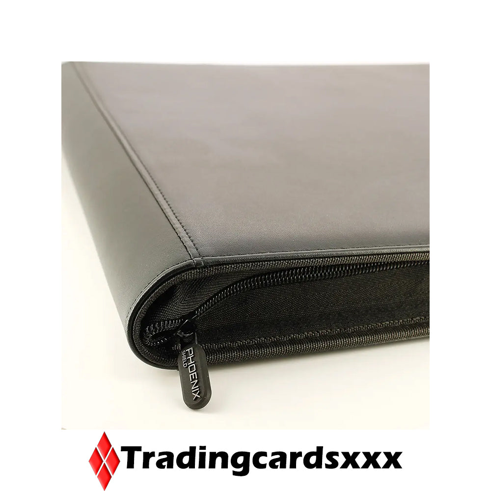 Phoenix Shield - Classeur 12-Pockets Deluxe Zipper Album 480 Toploader : Noir