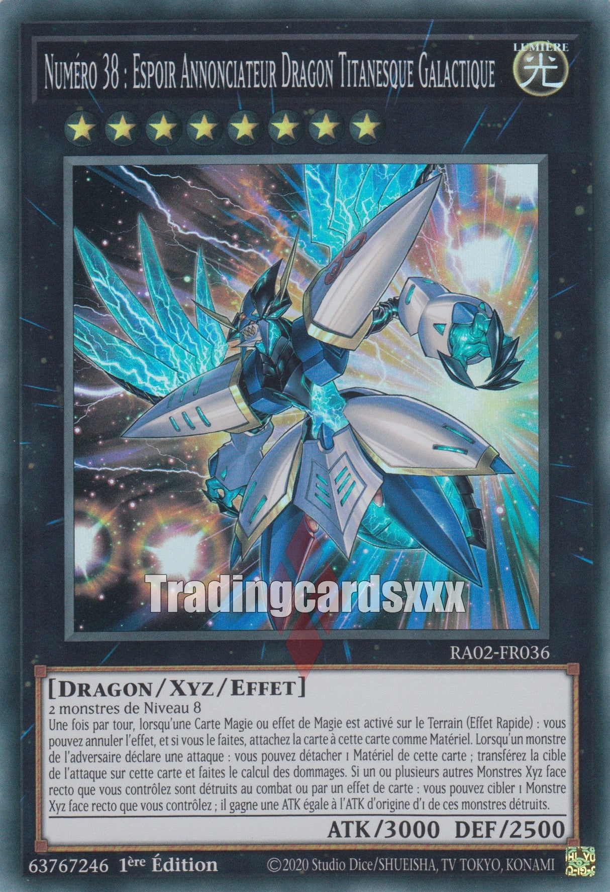 Yu-Gi-Oh! Numéro 38 : Espoir Annonciateur Dragon Titanesque Galactique : RA02-FR036