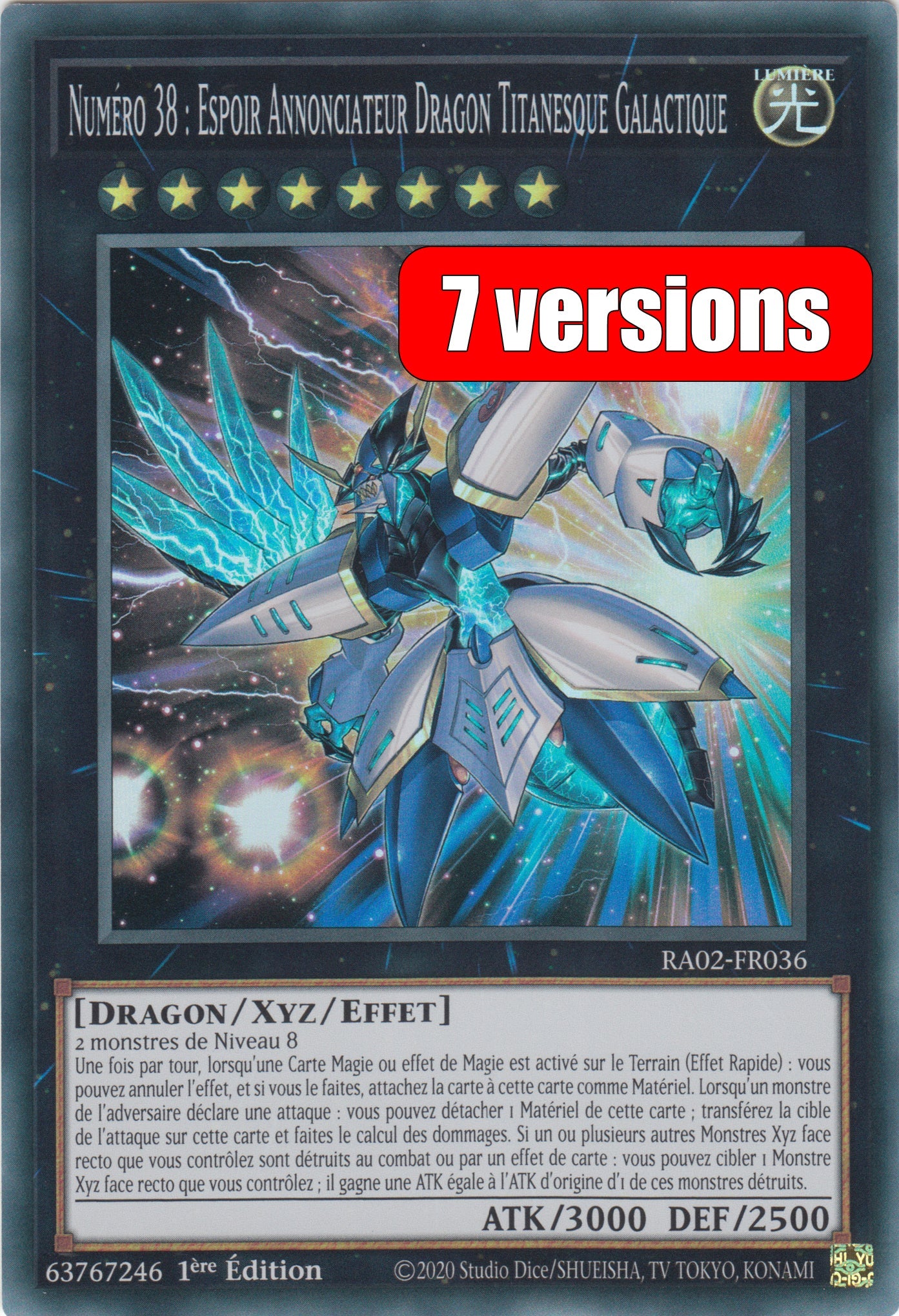 Yu-Gi-Oh! Numéro 38 : Espoir Annonciateur Dragon Titanesque Galactique : RA02-FR036