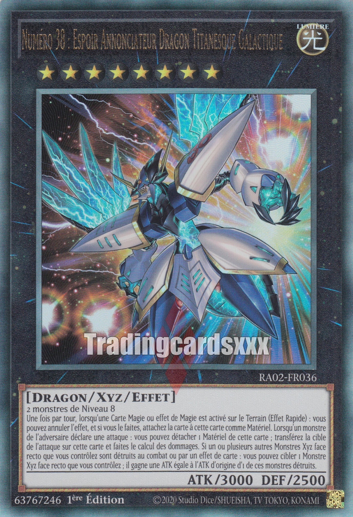 Yu-Gi-Oh! Numéro 38 : Espoir Annonciateur Dragon Titanesque Galactique : RA02-FR036