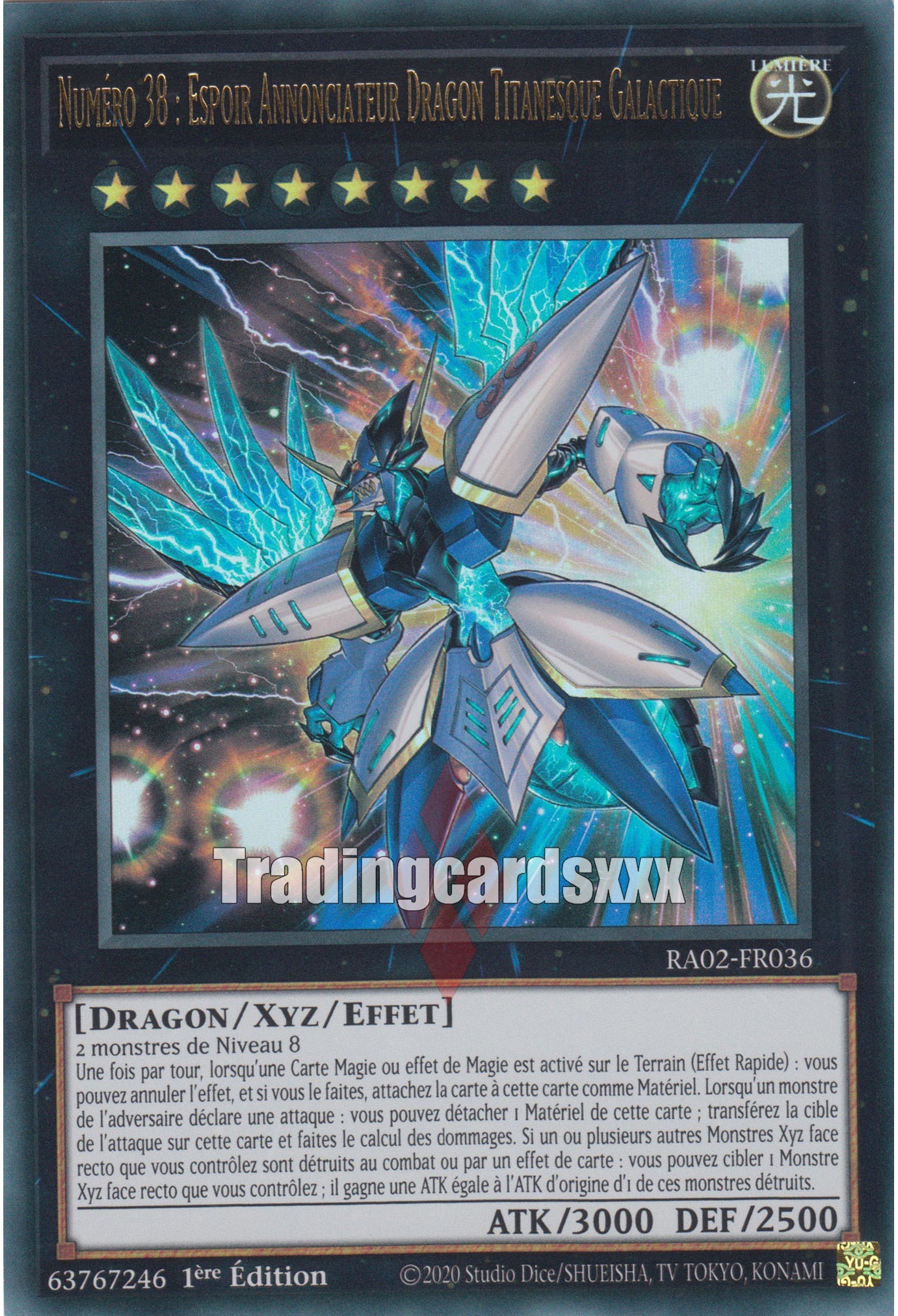 Yu-Gi-Oh! Numéro 38 : Espoir Annonciateur Dragon Titanesque Galactique : RA02-FR036