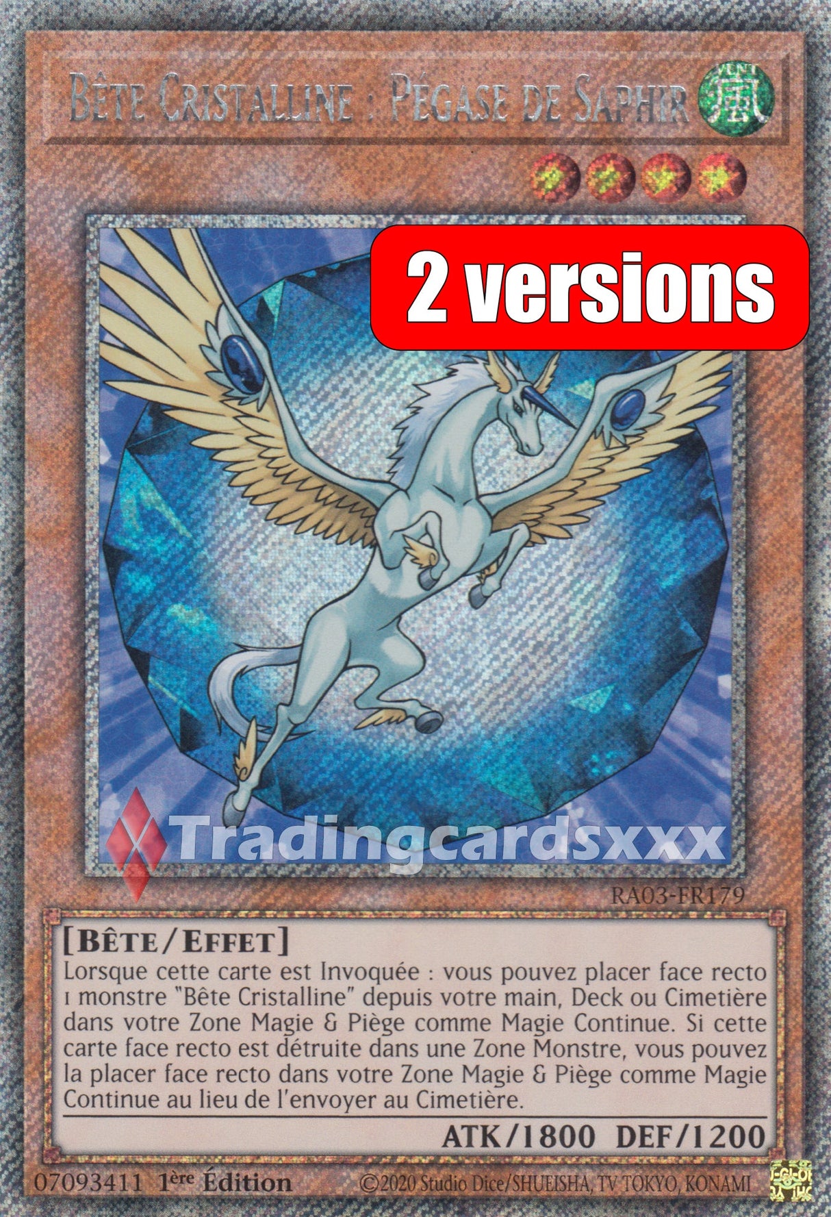 Yu-Gi-Oh! Bête Cristalline : Pégase de Saphir : RA03-FR179