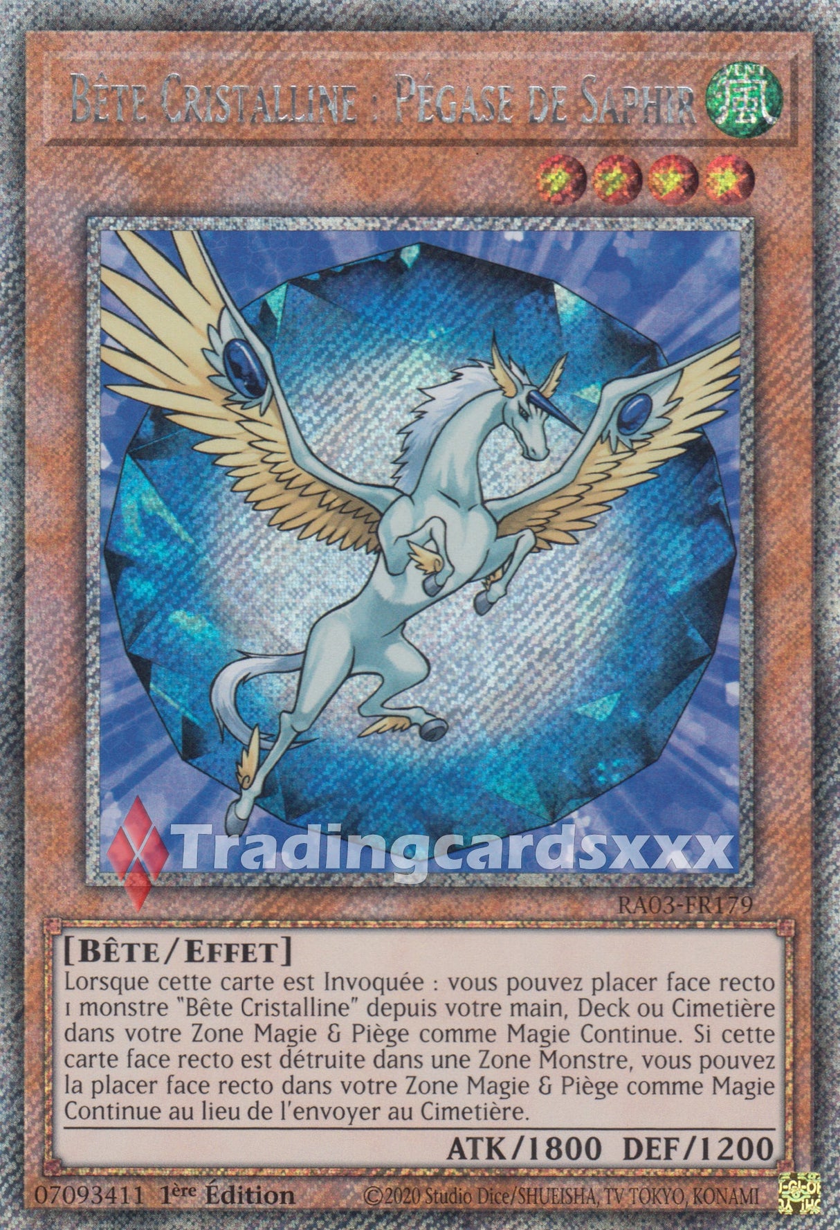 Yu-Gi-Oh! Bête Cristalline : Pégase de Saphir : RA03-FR179