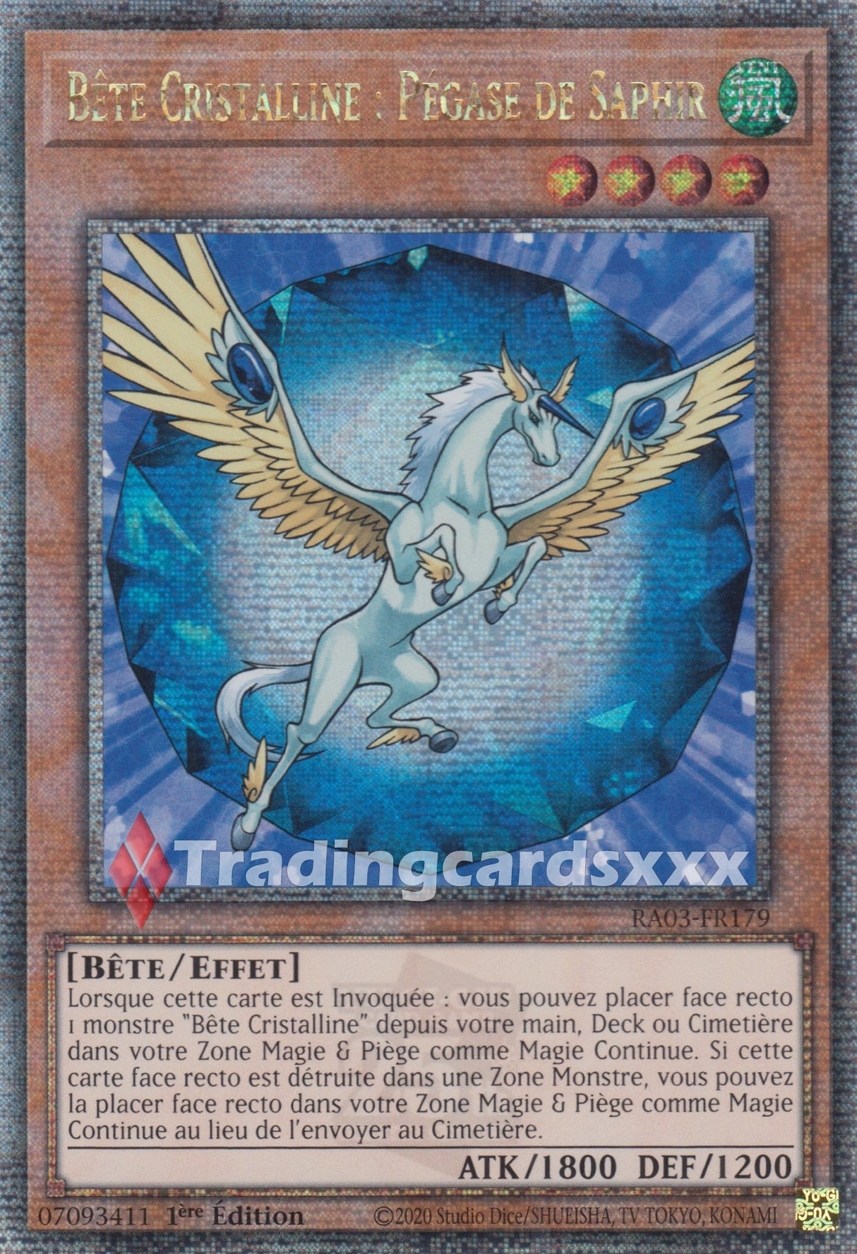 Yu-Gi-Oh! Bête Cristalline : Pégase de Saphir : RA03-FR179