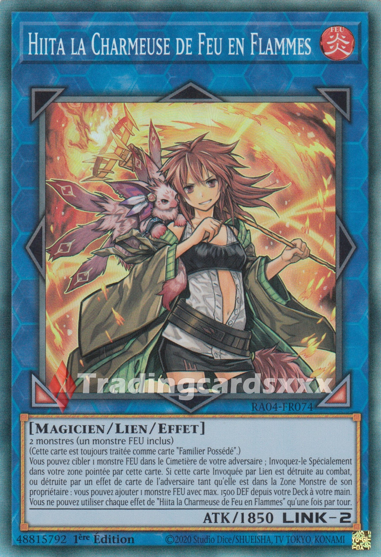 Yu-Gi-Oh! Hiita la Charmeuse de Feu en Flammes : RA04-FR074