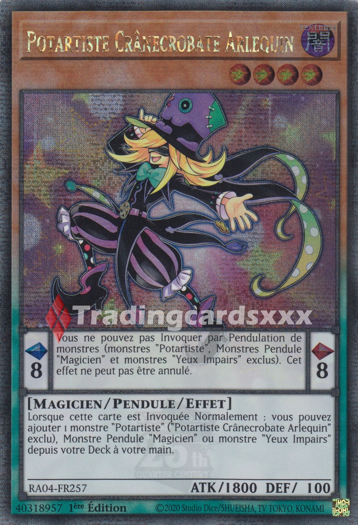 Yu-Gi-Oh! Potartiste Crânecrobate Arlequin : QCSE RA04-FR257