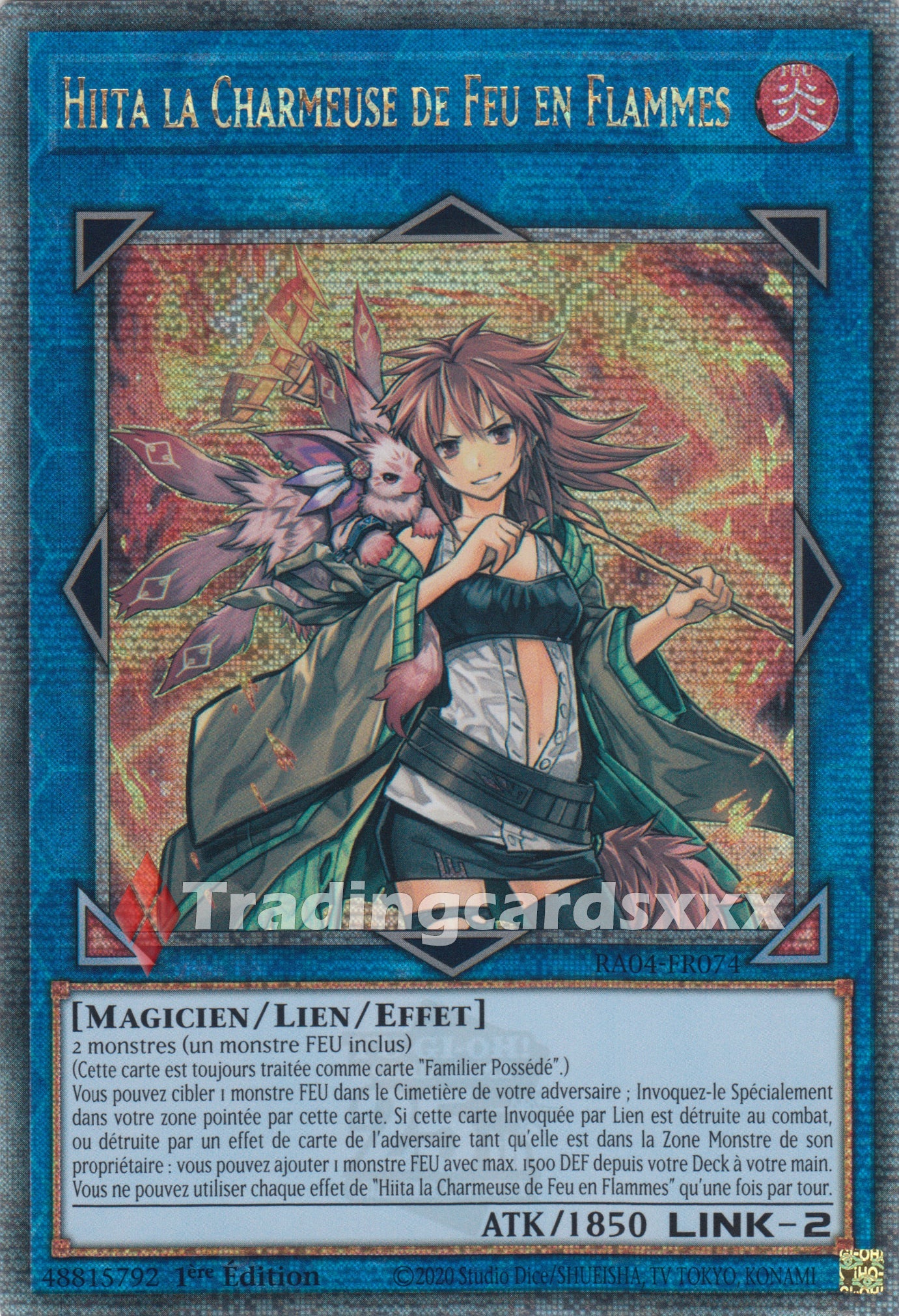 Yu-Gi-Oh! Hiita la Charmeuse de Feu en Flammes : RA04-FR074