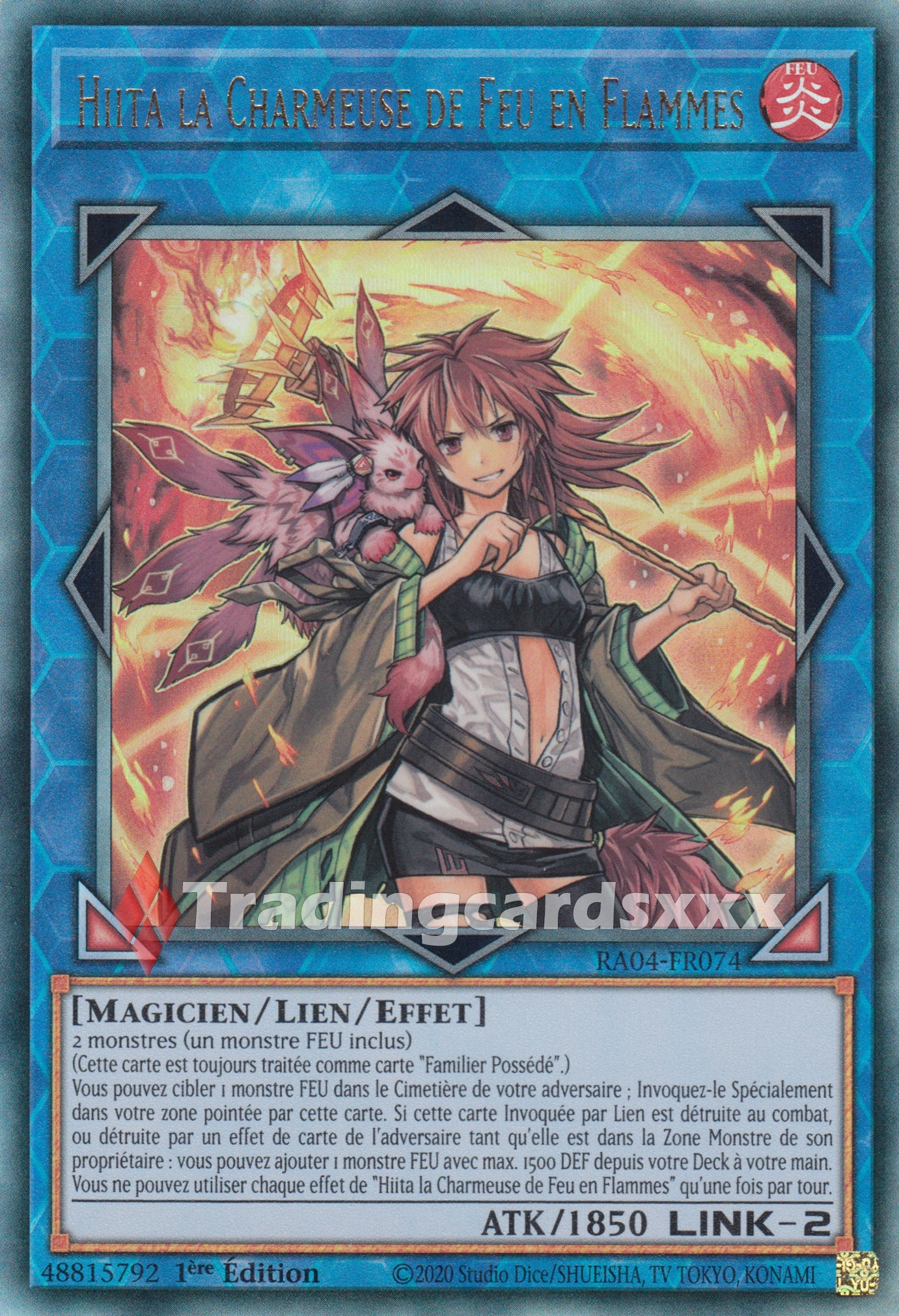 Yu-Gi-Oh! Hiita la Charmeuse de Feu en Flammes : RA04-FR074