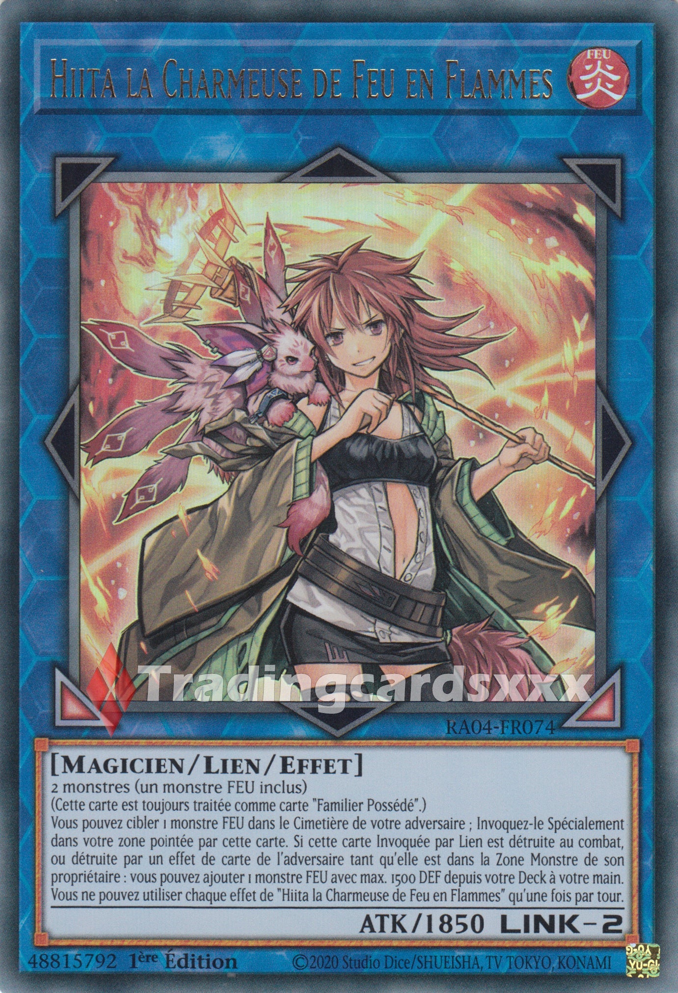 Yu-Gi-Oh! Hiita la Charmeuse de Feu en Flammes : RA04-FR074
