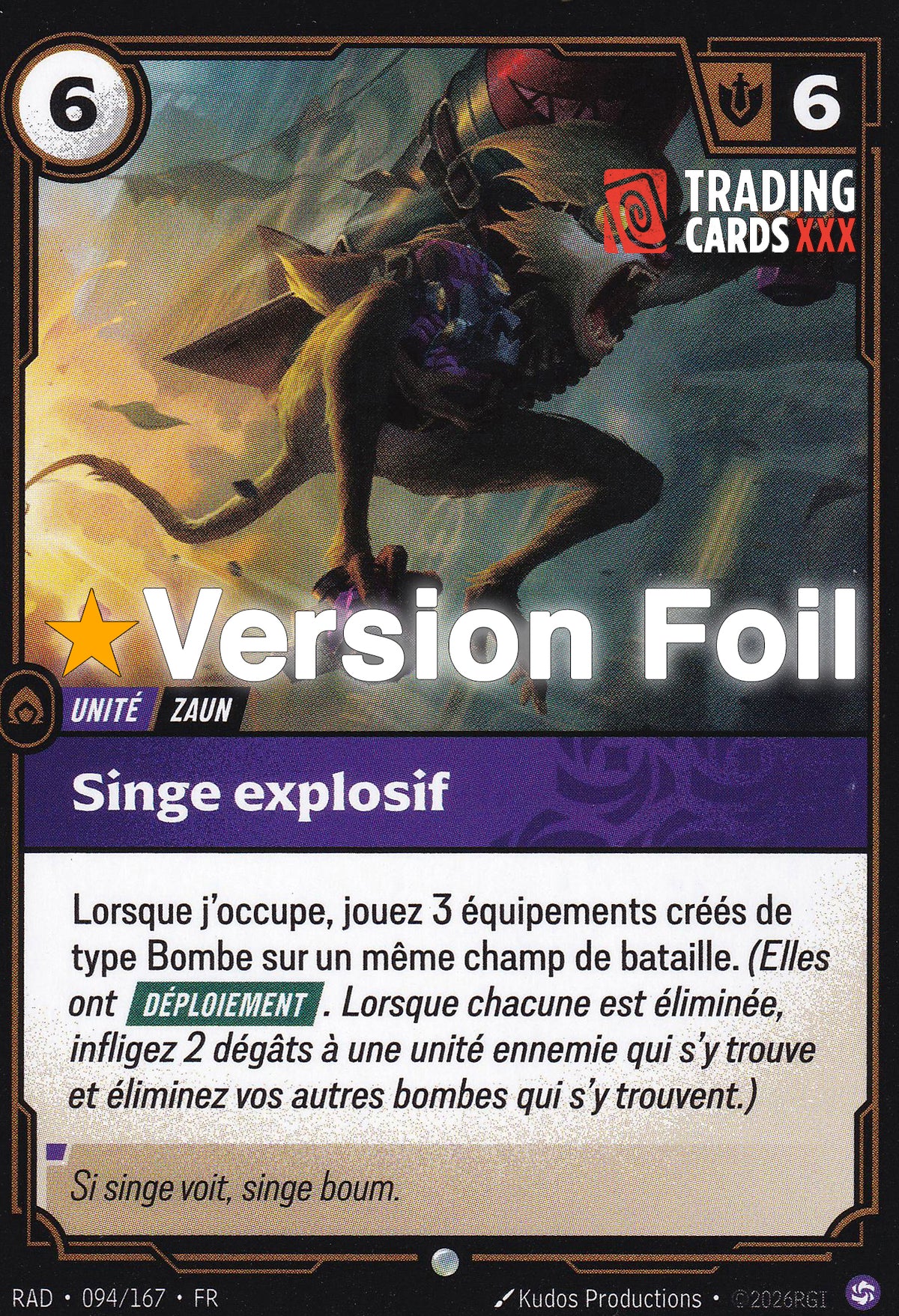 Riftbound - Singe explosif : Foil C RAD-094/167 FR