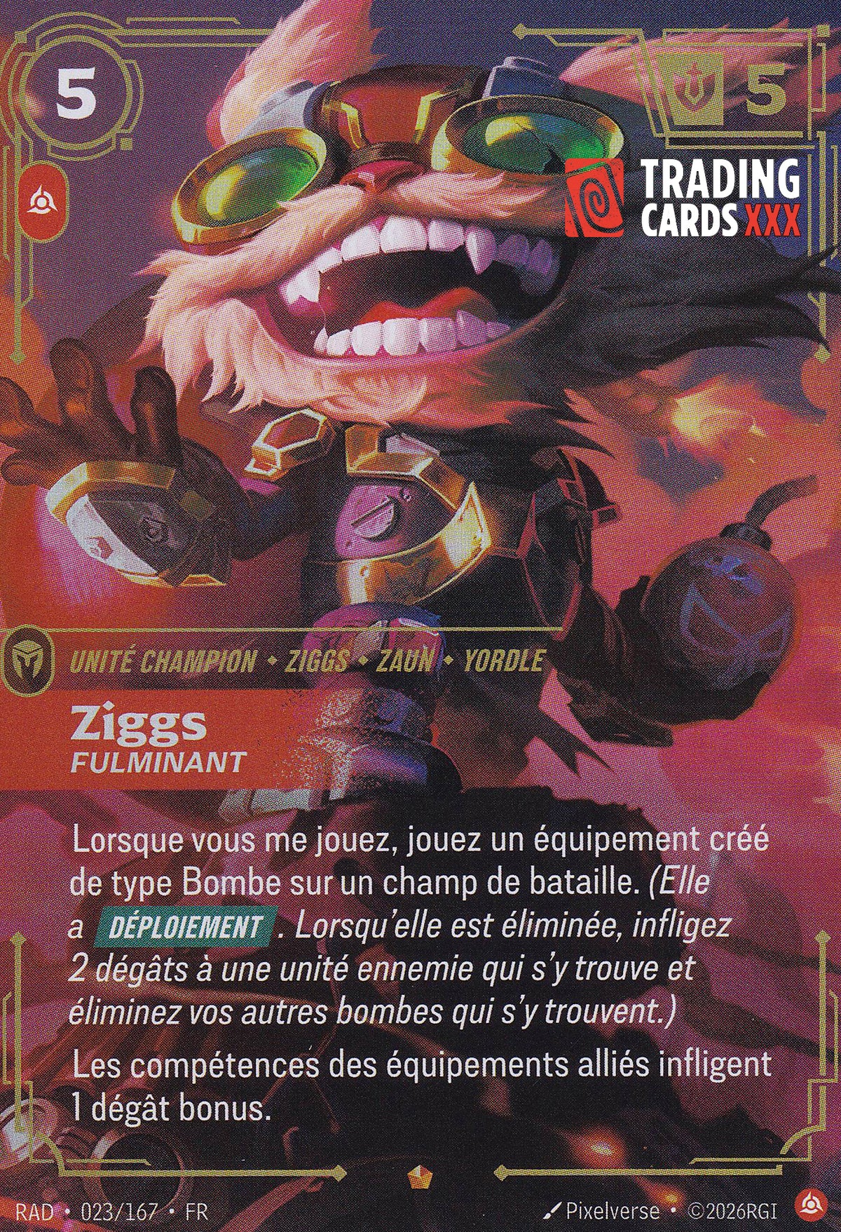 Riftbound - Ziggs, Fulminant : EPIC RAD-023/167 FR