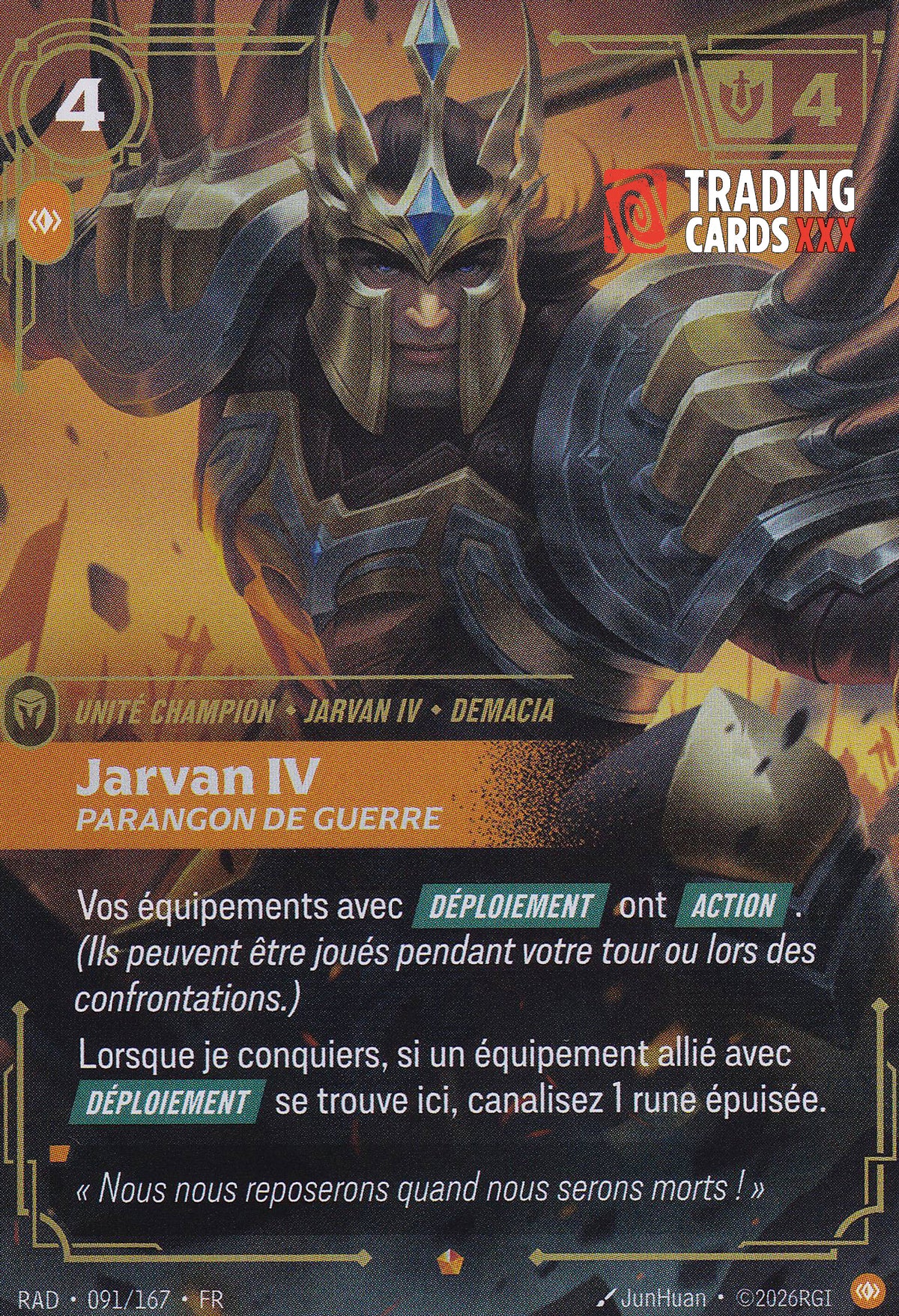 Riftbound - Jarvan IV, Parangon de guerre : EPIC RAD-091/167 FR