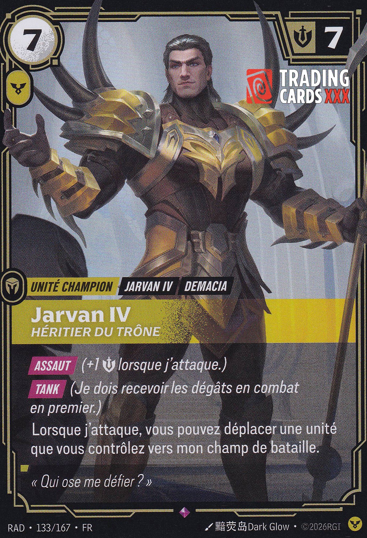 Riftbound - Jarvan IV, Héritier du trône : R RAD-133/167 FR