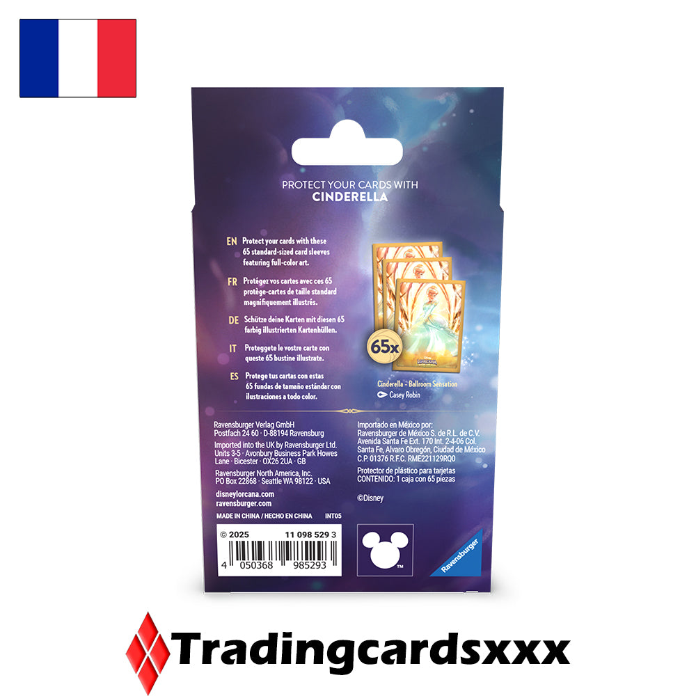 Disney Lorcana TCG - 65 Protèges Cartes STANDARD Sleeves : Cendrillon