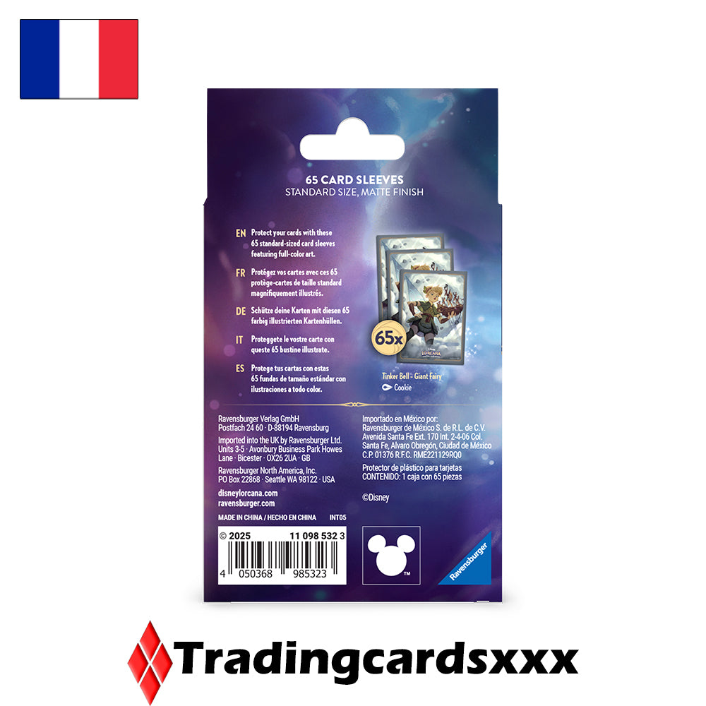 Disney Lorcana TCG - 65 Protèges Cartes STANDARD Sleeves : Clochette - Fée géante