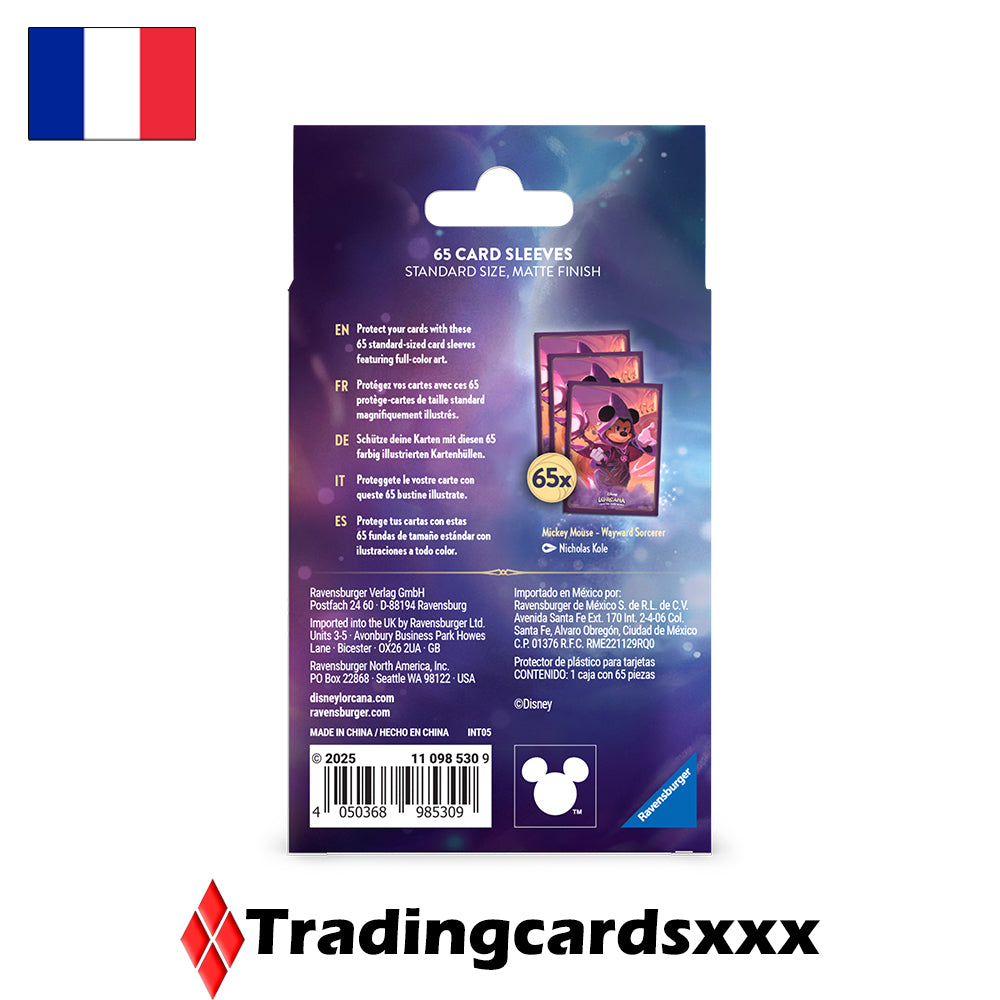 Disney Lorcana TCG - 65 Protèges Cartes STANDARD Sleeves : Mickey - Sorcier renégat
