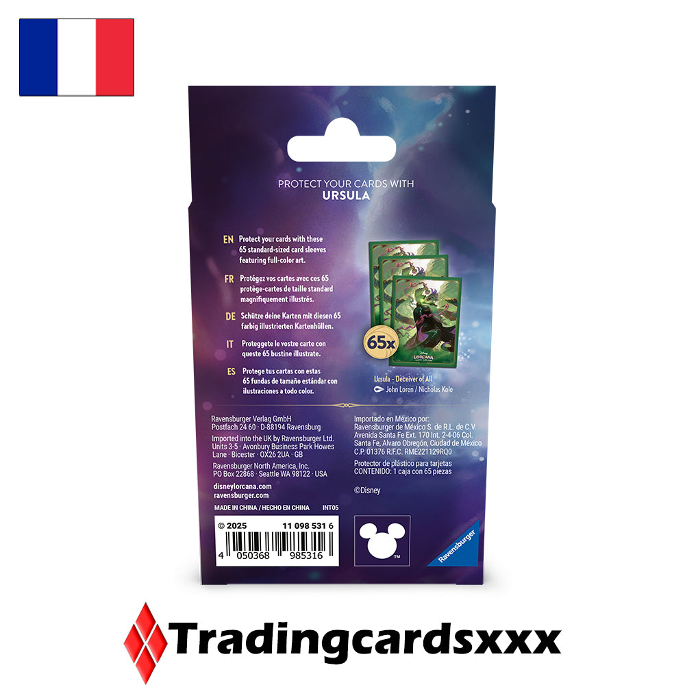 Disney Lorcana TCG - 65 Protèges Cartes STANDARD Sleeves : Ursula