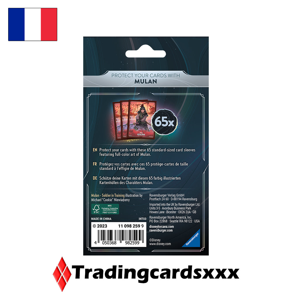 Disney Lorcana TCG - 65 Protèges Cartes STANDARD Sleeves : Mulan