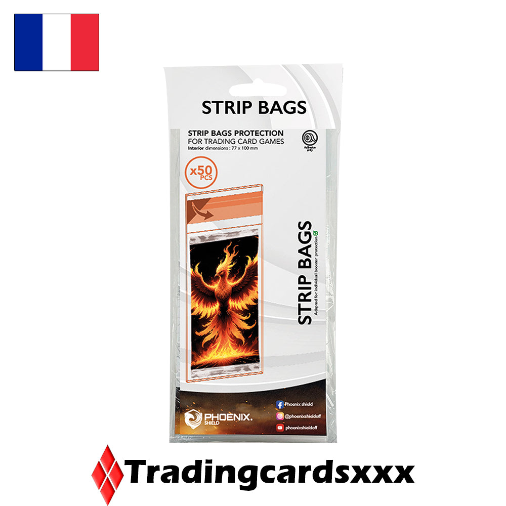 Phoenix Shield - 50 Protèges Cartes pour booster : Strip Bags