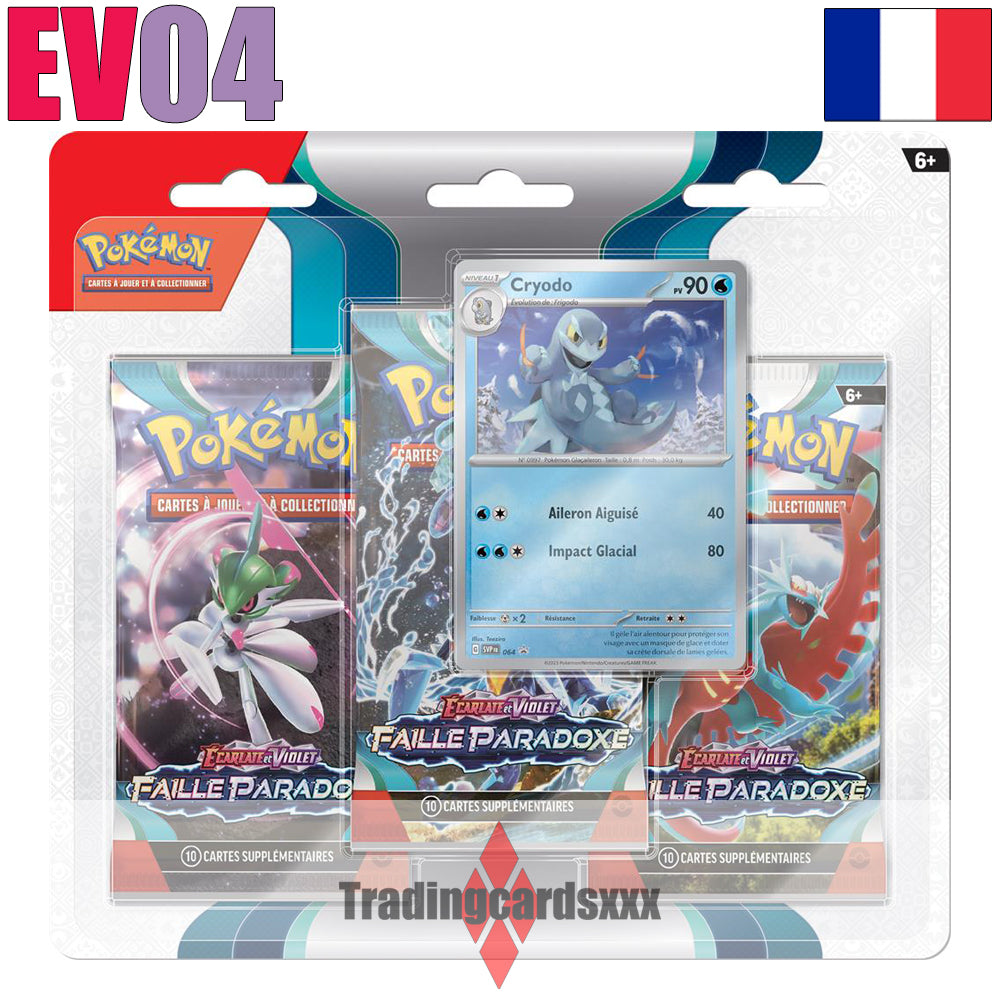 Pokémon - Tripack de 3 boosters EV04 Faille Paradoxe : Cryodo