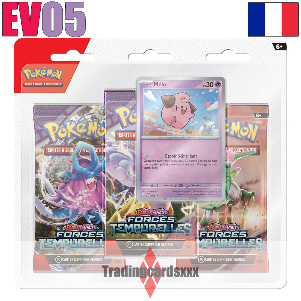 Pokémon - Tripack de 3 boosters EV05 Forces Temporelles : Mélo