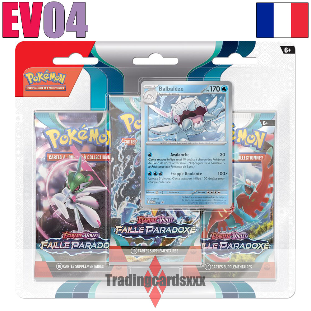 Pokémon - Tripack de 3 boosters EV04 Faille Paradoxe : Balbalèze